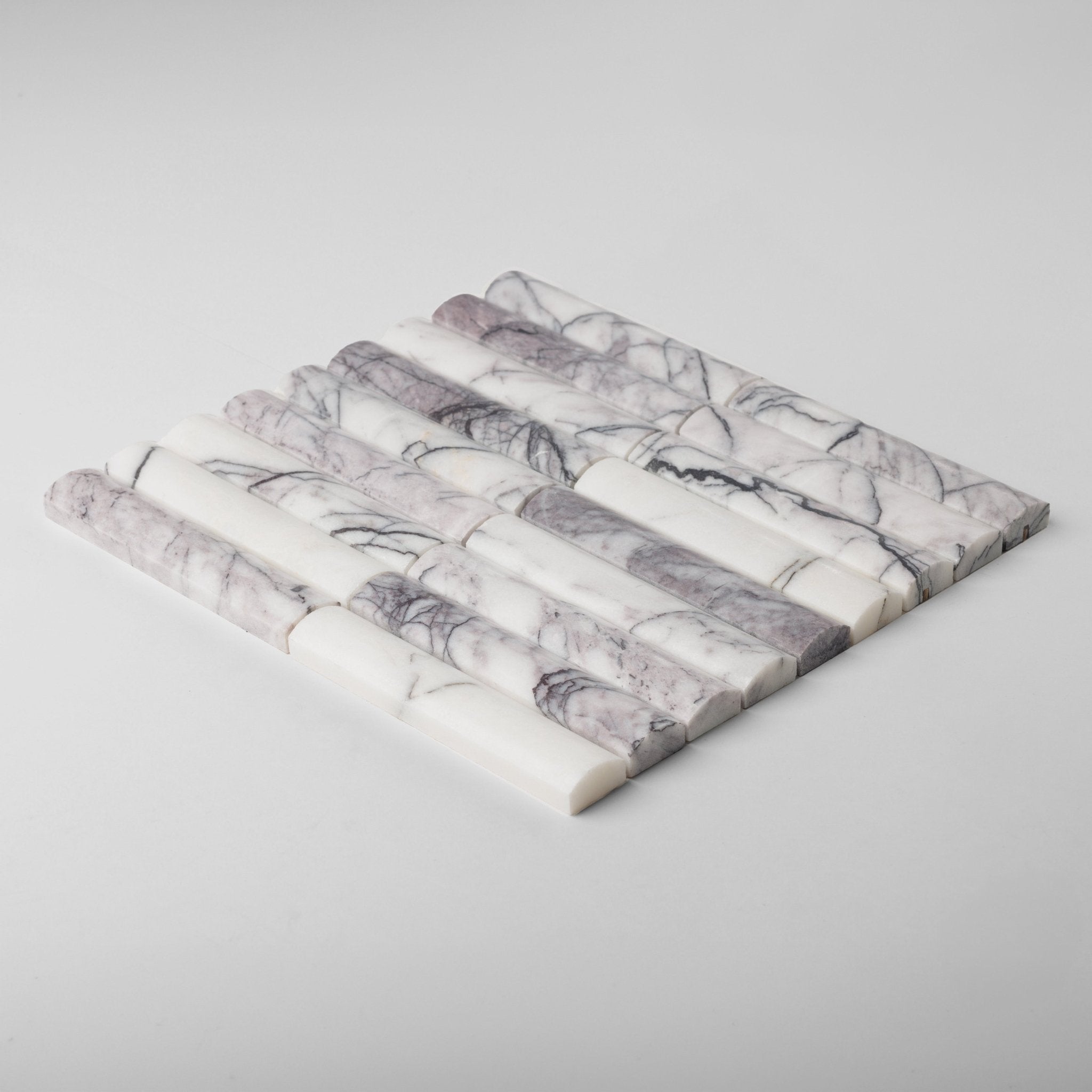 Fluted Lilac Marble Honed Mosaic Tile - Cemento Collection