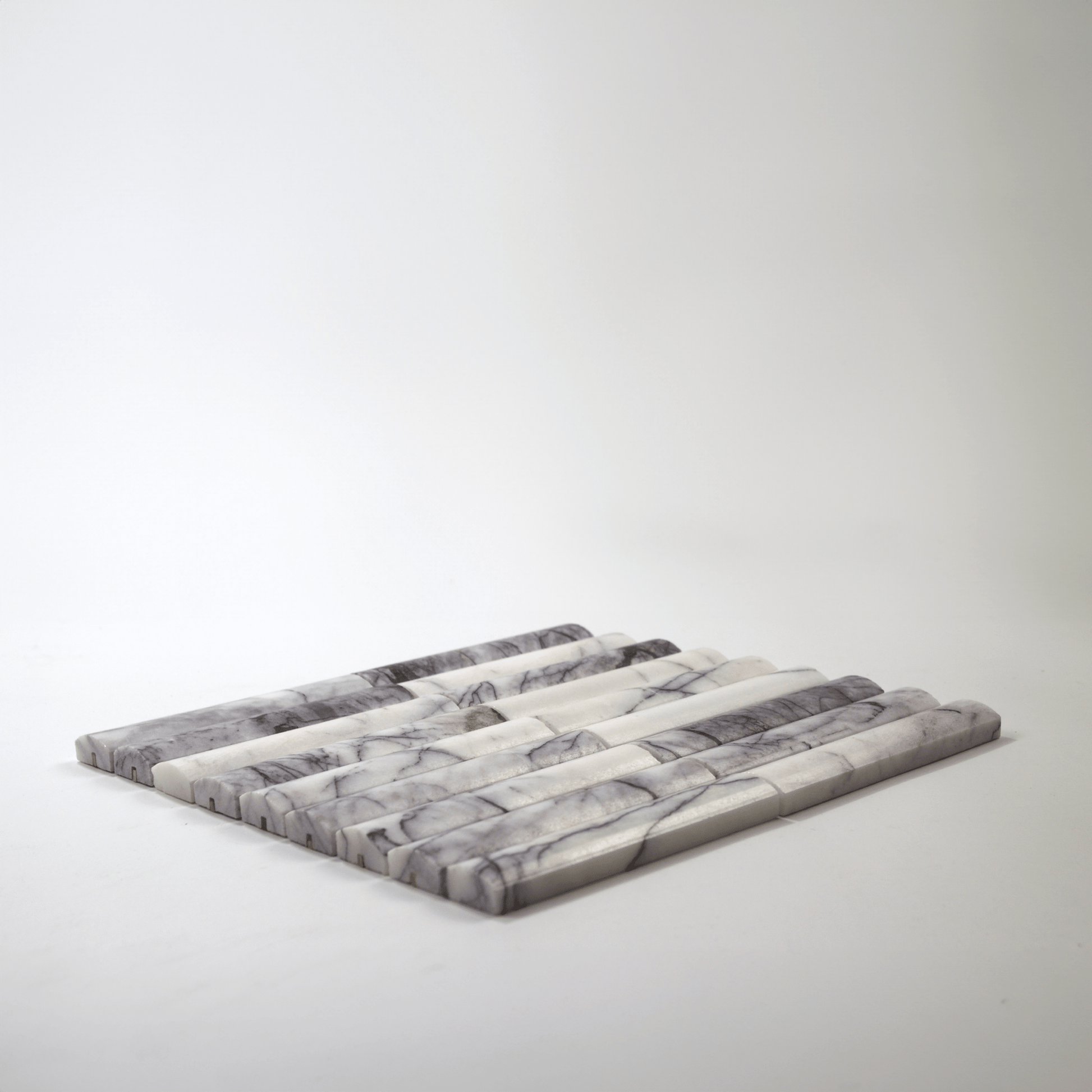 Fluted Lilac Marble Honed Mosaic Tile - Cemento Collection