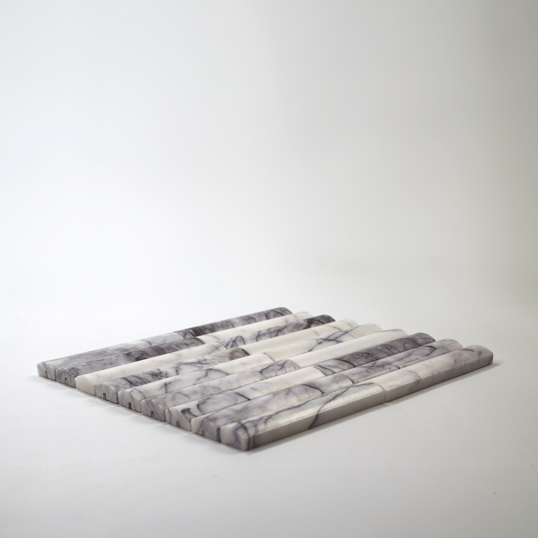 Fluted Lilac Marble Honed Mosaic Tile - Cemento Collection