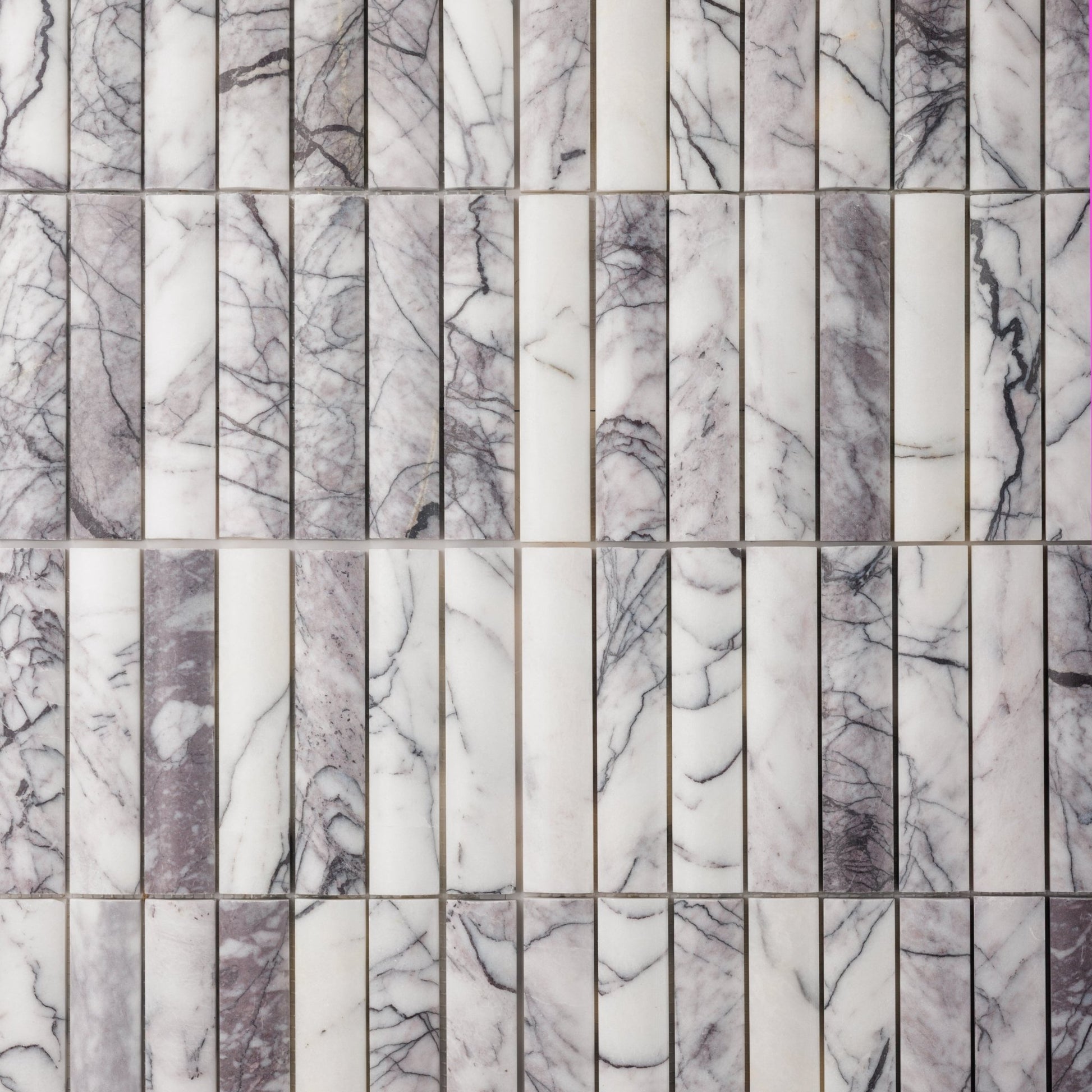 Fluted Lilac Marble Honed Mosaic Tile - Cemento Collection