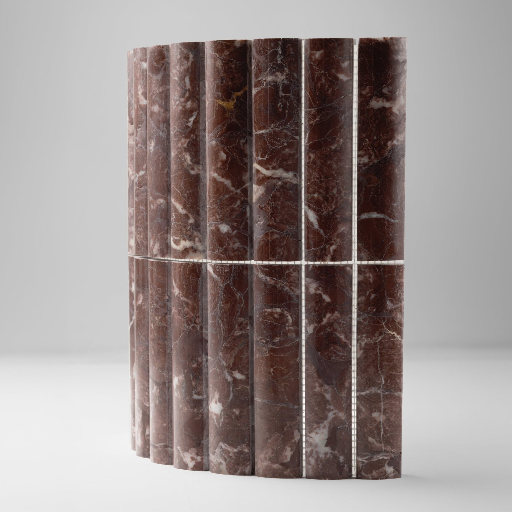 Natural stone Fluted Red Ravel Marble Polished Mosaic Tile