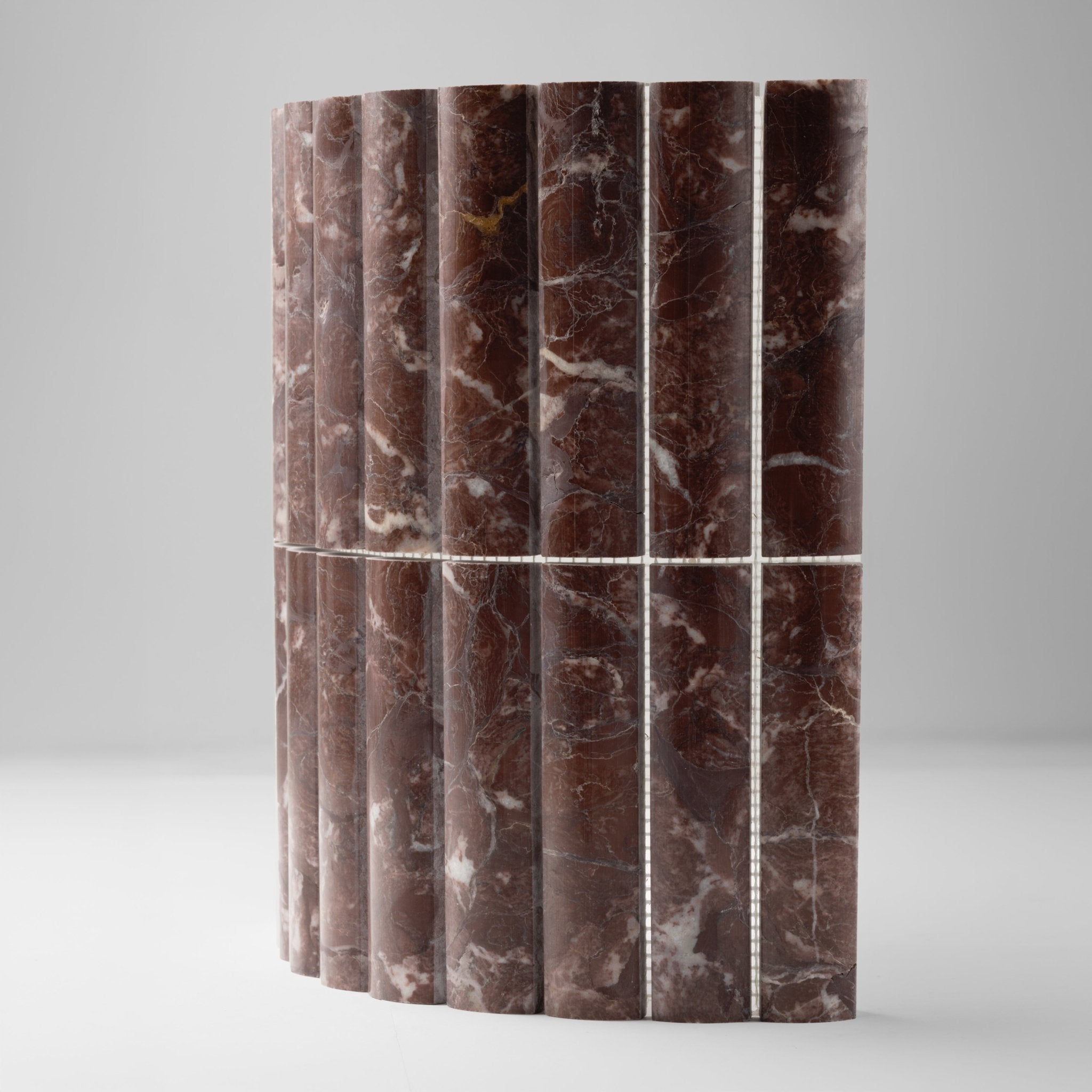 Natural stone Fluted Red Ravel Marble Polished Mosaic Tile