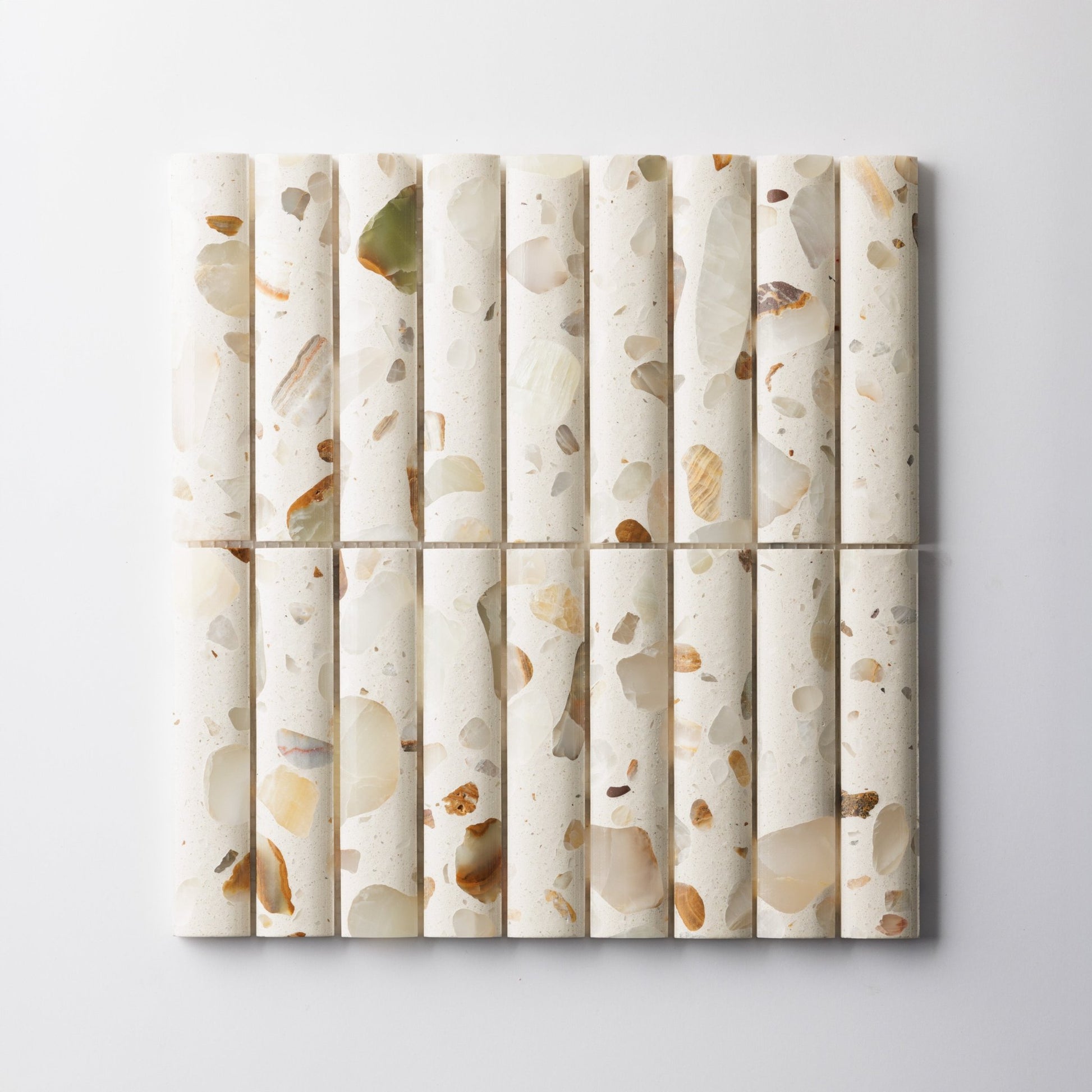 Fluted Tropical Sand Terrazzo Mosaic Tile