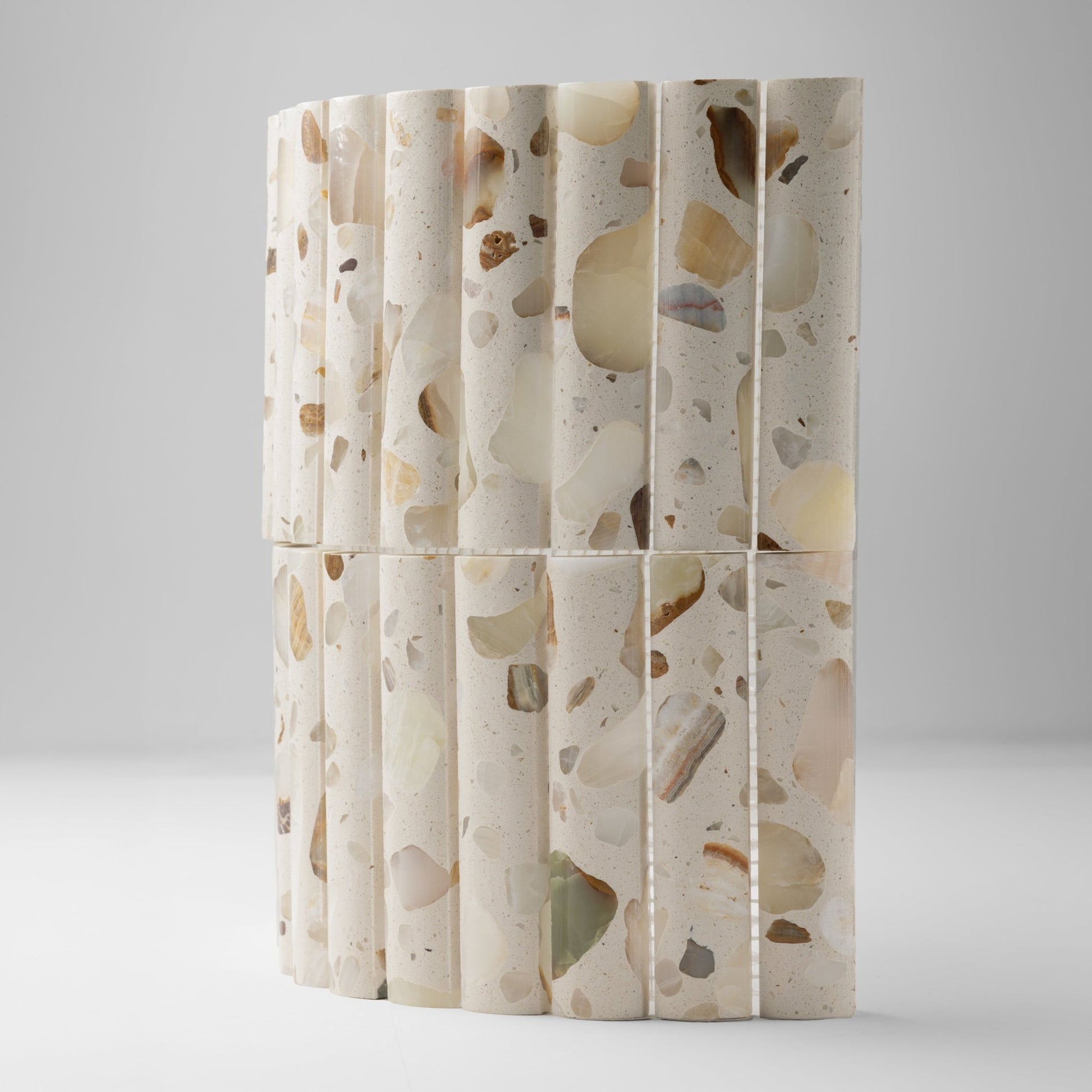 Natural stone Fluted Tropical Sand Terrazzo Mosaic Tile