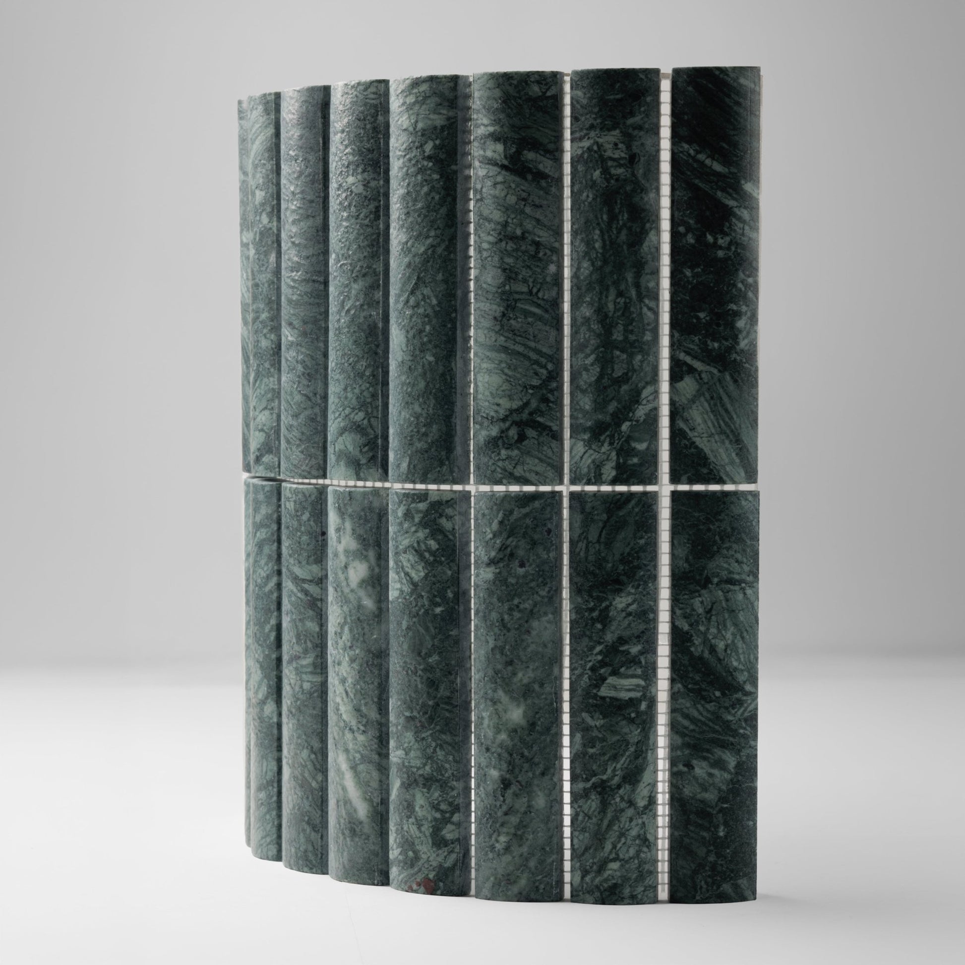 Natural stone Fluted Verde Alpi Marble Honed Mosaic Tile