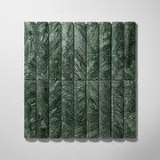Fluted Verde Alpi Marble Honed Mosaic Tile