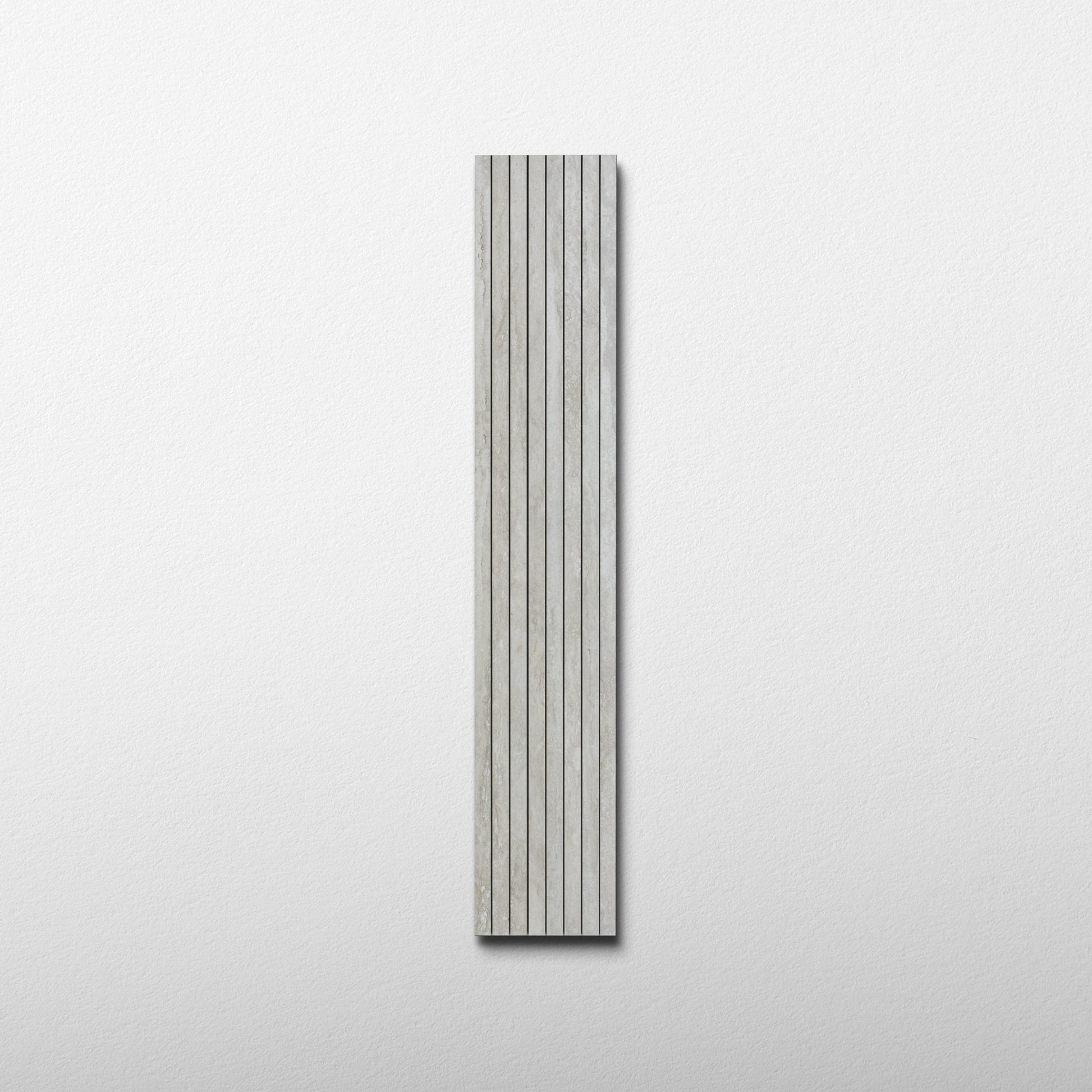 Grey Travertine 1x48 Strip Porcelain Tile - Cemento Collection