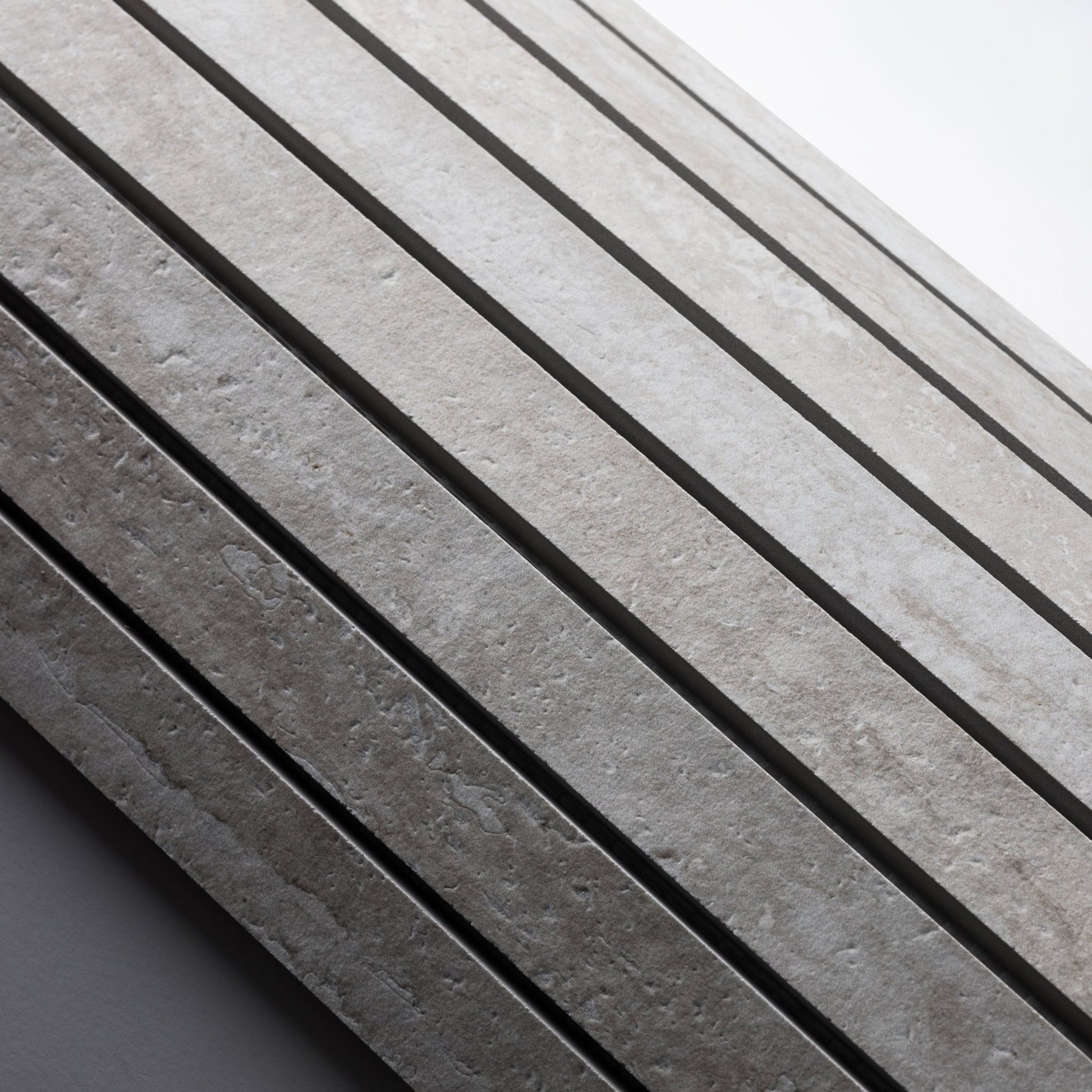 Grey Travertine 1x48 Strip Porcelain Tile - Cemento Collection