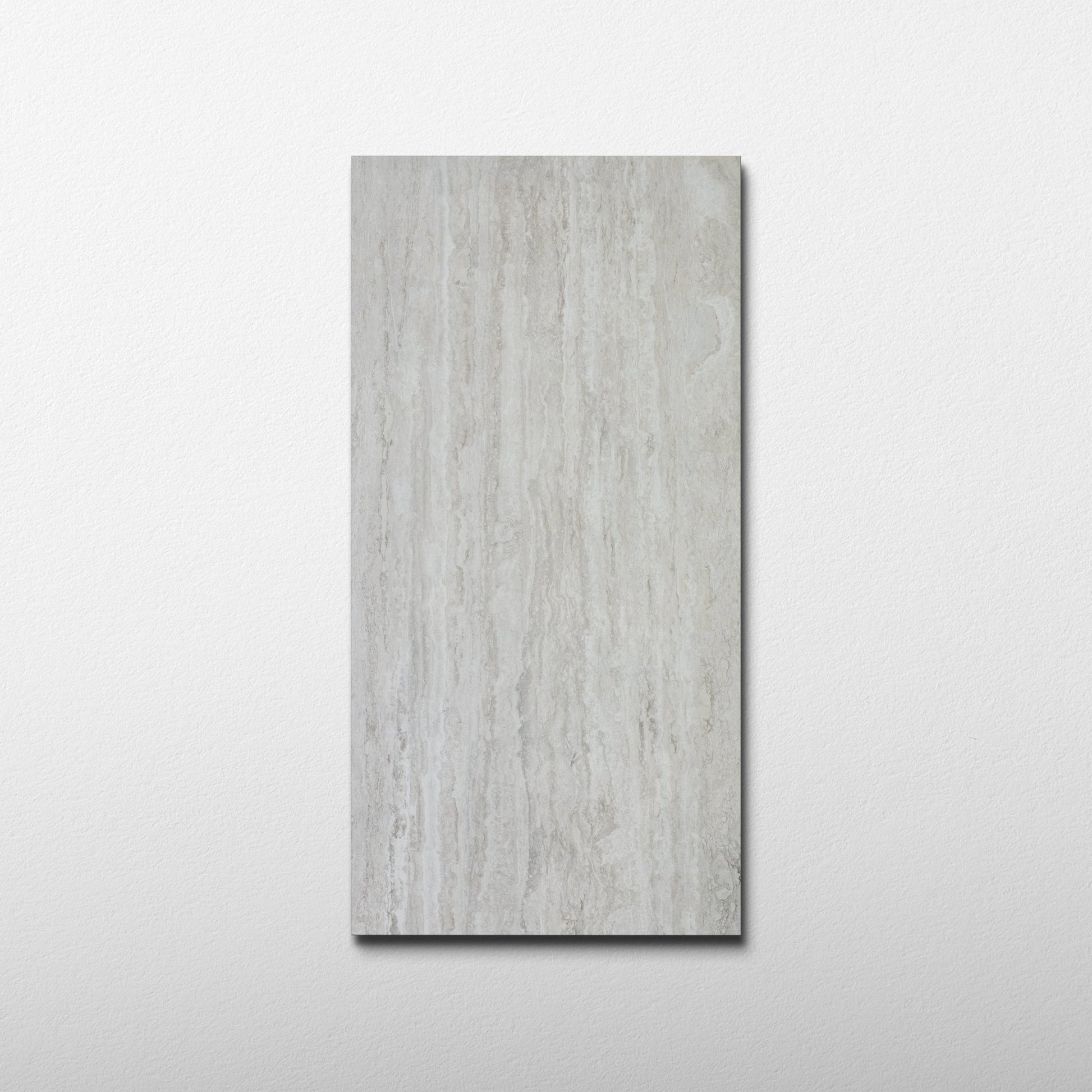Grey Travertine 24x48 Vein Cut Porcelain Tile - Cemento Collection