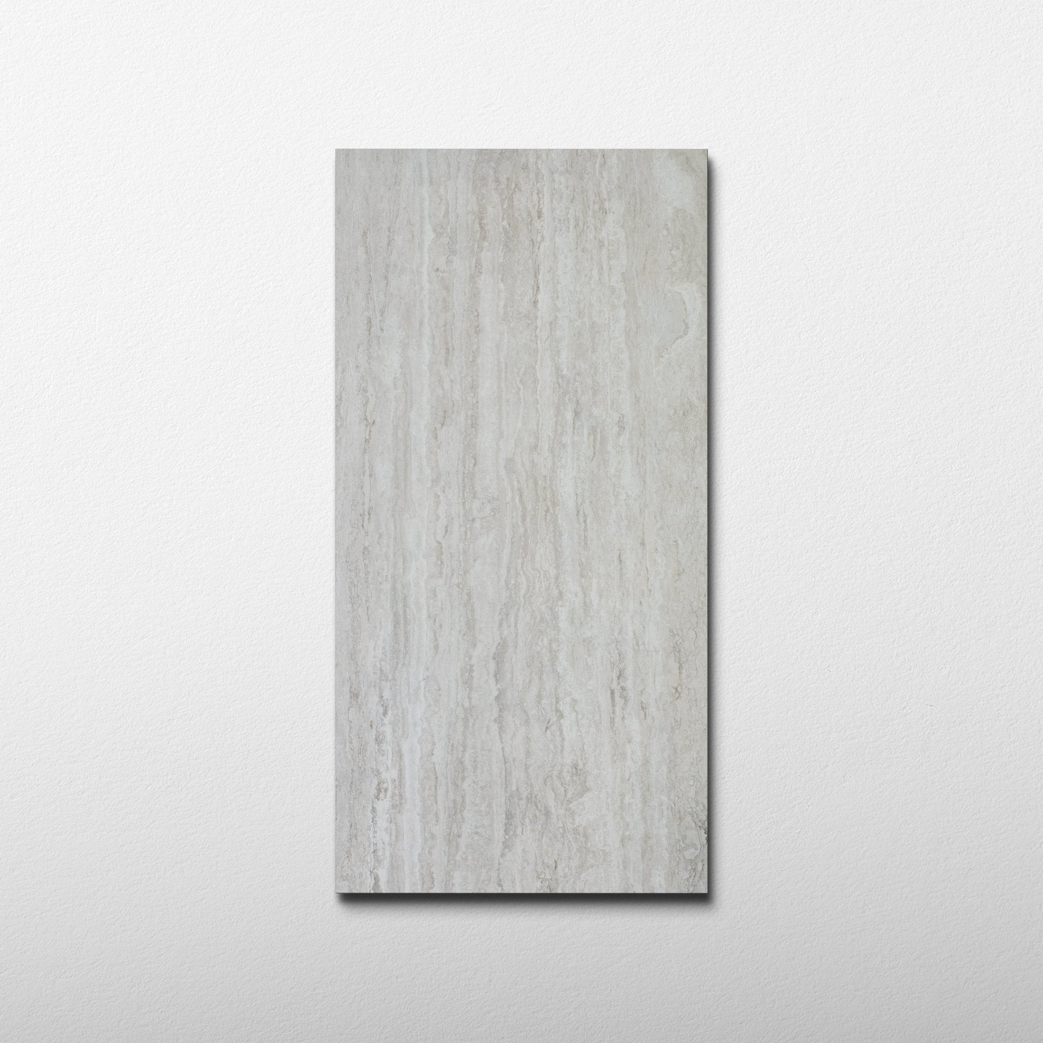 Grey Travertine 24x48 Vein Cut Porcelain Tile - Cemento Collection