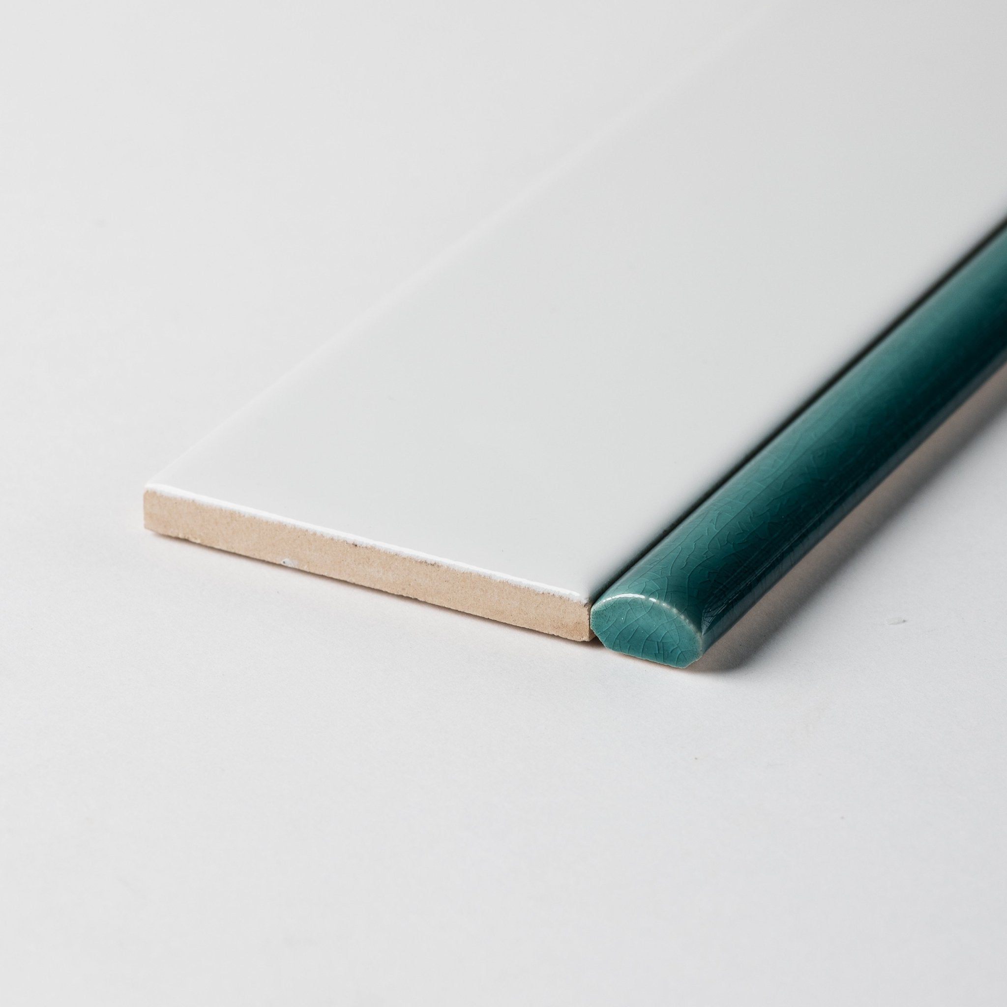 Handmade 1/2X8 Aquamarine Glossy Pencil - Cemento Collection
