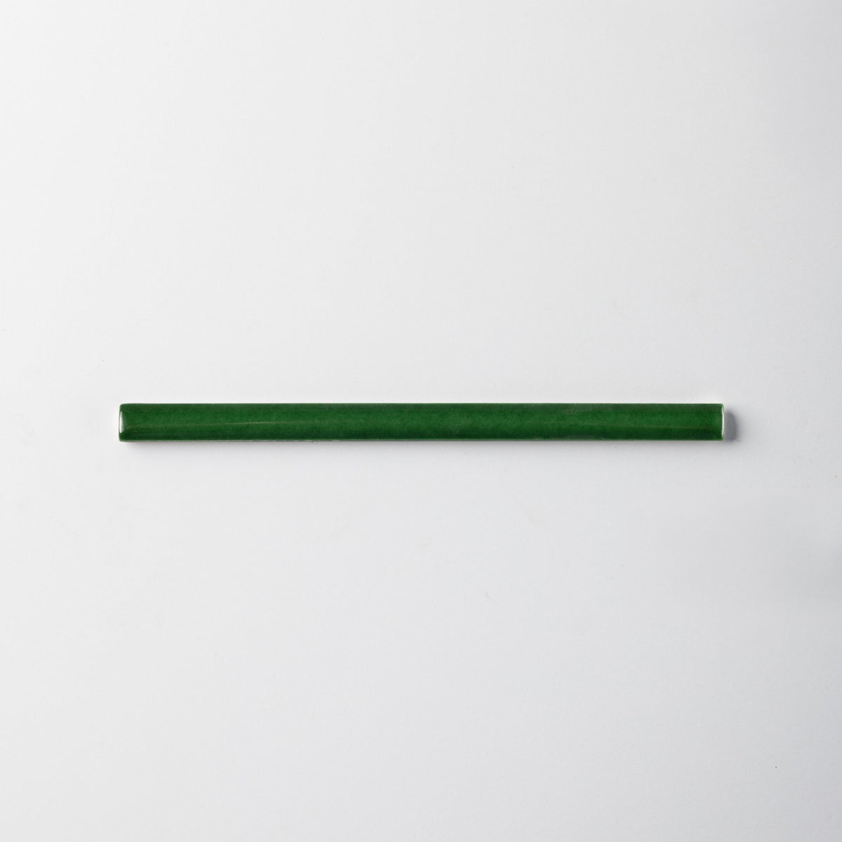 Handmade 1/2x8 Emerald Green Glossy Pencil Trim (Liner) - Cemento Collection