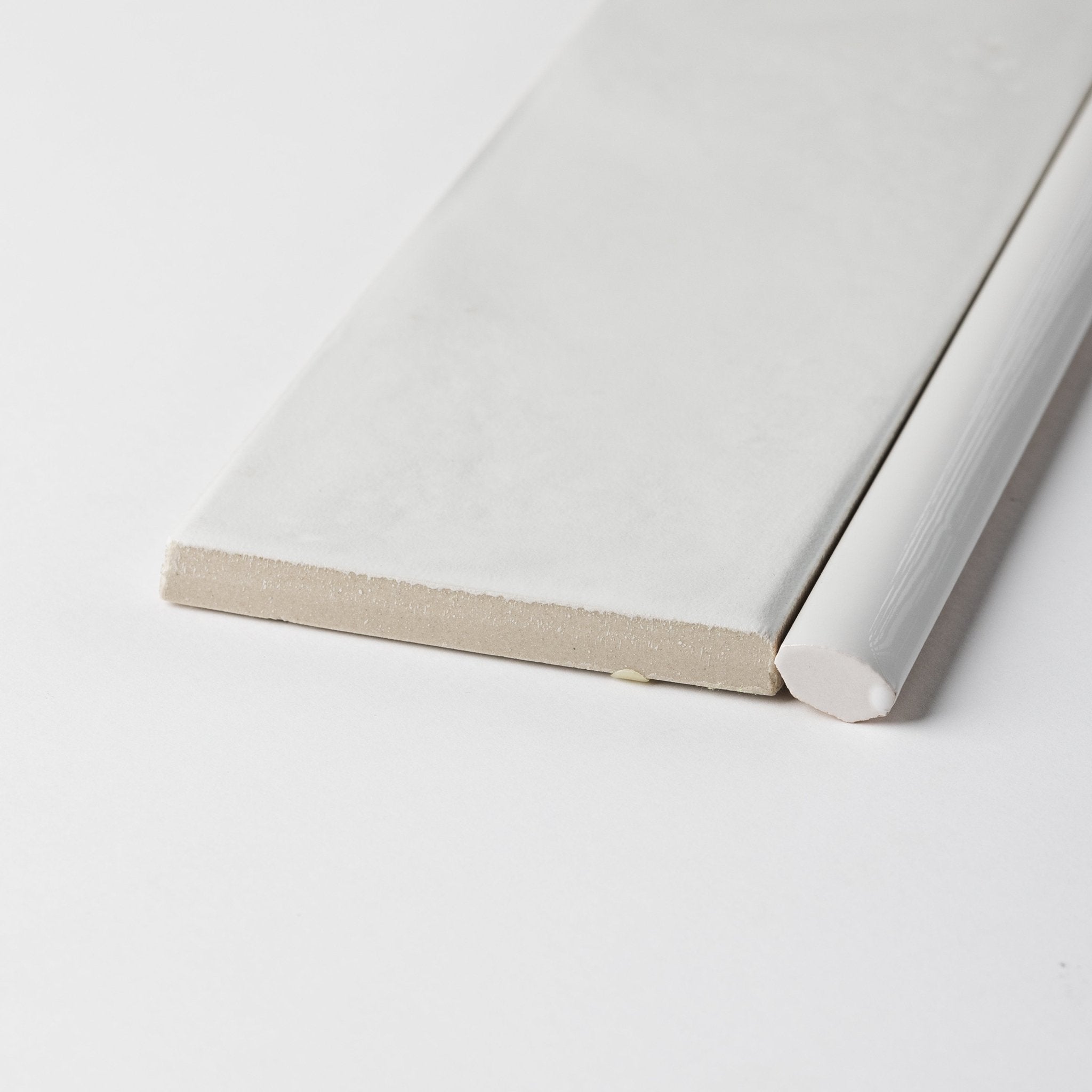 Handmade 1/2X8 White Flat Matte Pencil - Cemento Collection