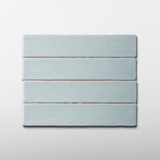 Handmade 2x10 Mint Green Matte Undulated Subway Tile