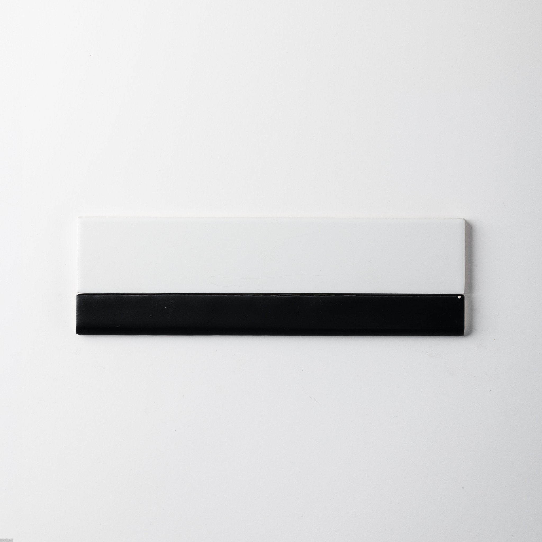 Handmade 3/4x10 Black Matte Bullnose Pencil Trim - Cemento Collection