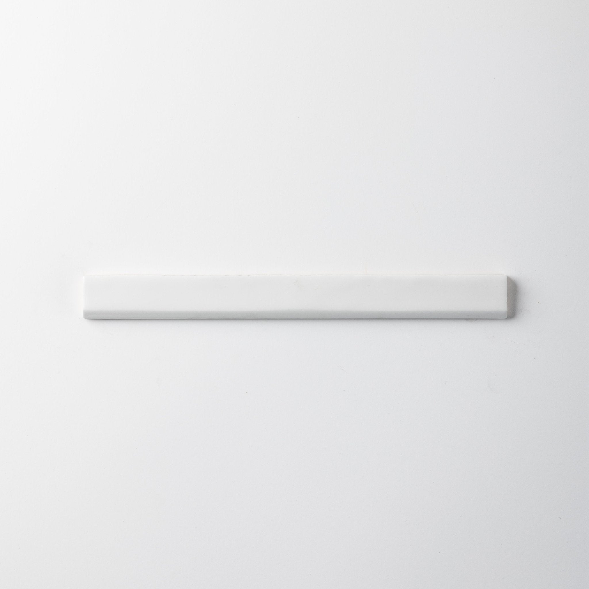 Handmade 3/4x10 Snow White Matte Bullnose Pencil Trim - Cemento Collection