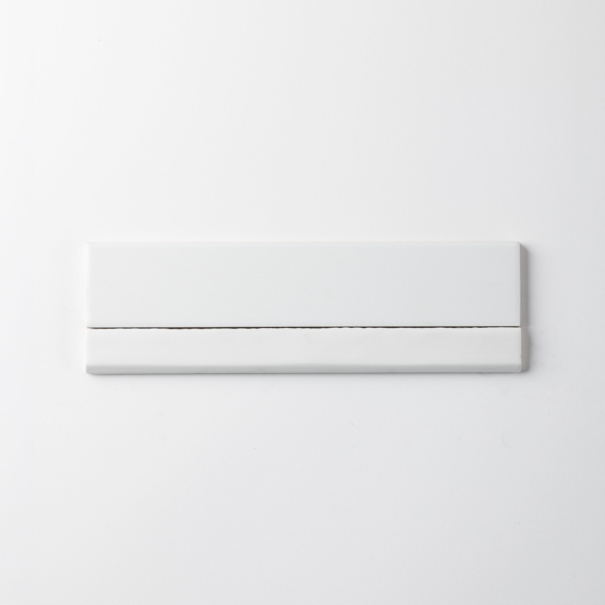 Handmade 3/4x10 Snow White Matte Bullnose Pencil Trim - Cemento Collection