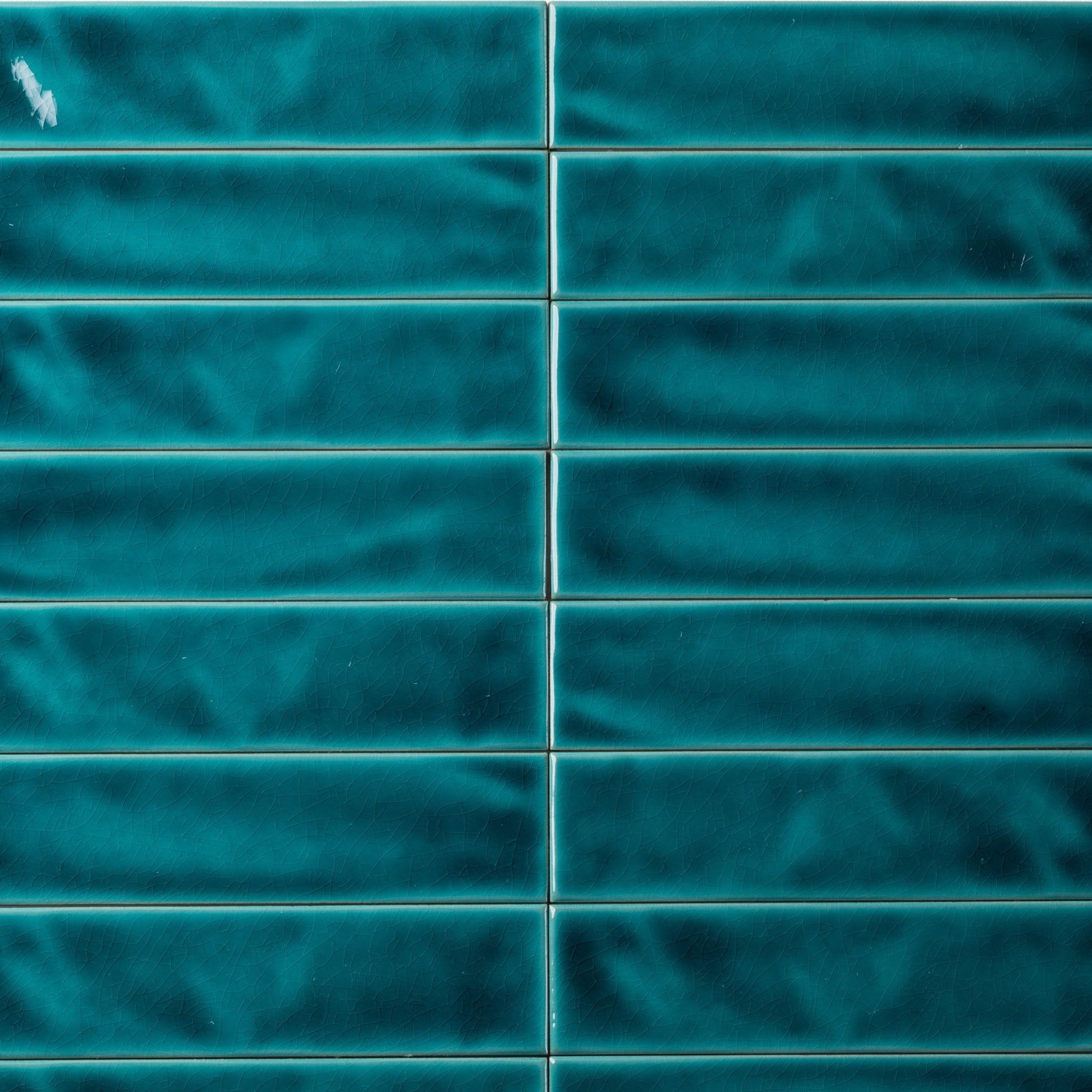 Handmade Brick Aquamarine Crackled Glossy Subway Tile