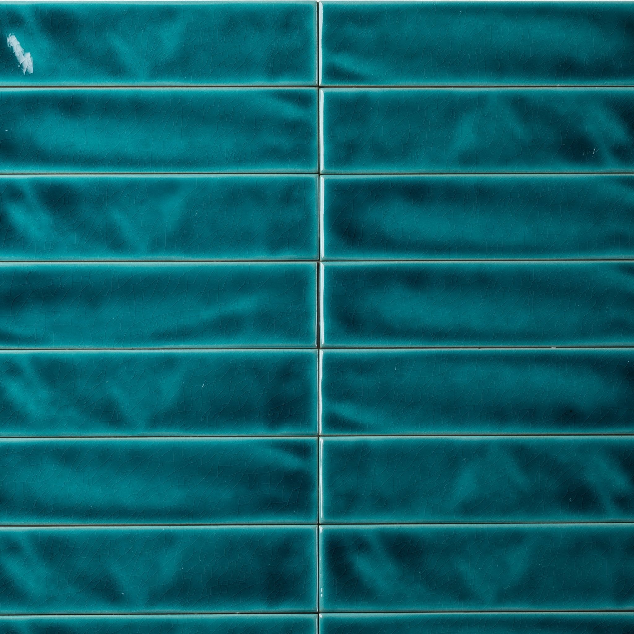Handmade Brick Aquamarine Crackled Glossy Subway Tile