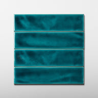 Handmade Brick 2x8 Aquamarine Crackled Glossy Subway Tile