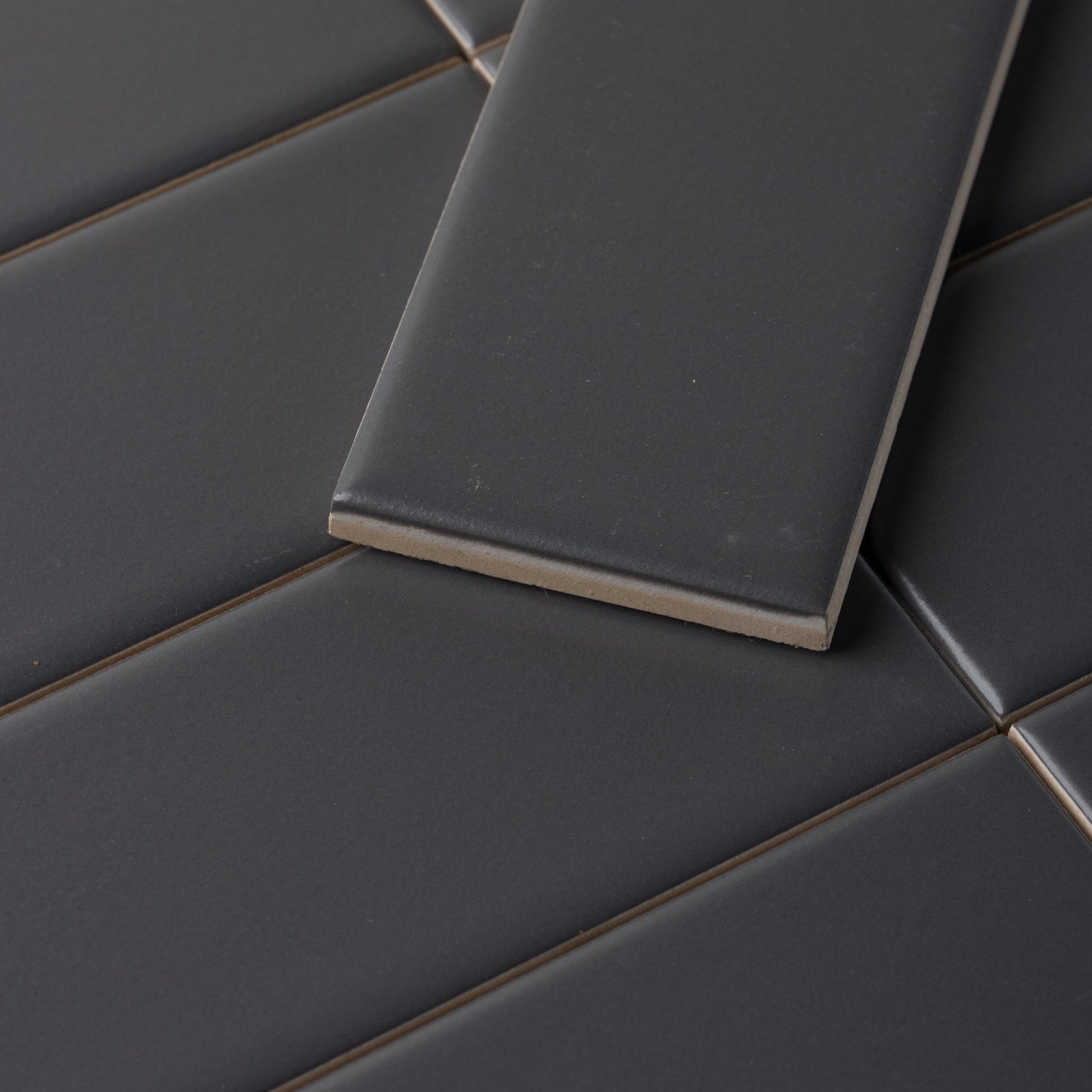 Charcoal Grey Matte Subway Tile