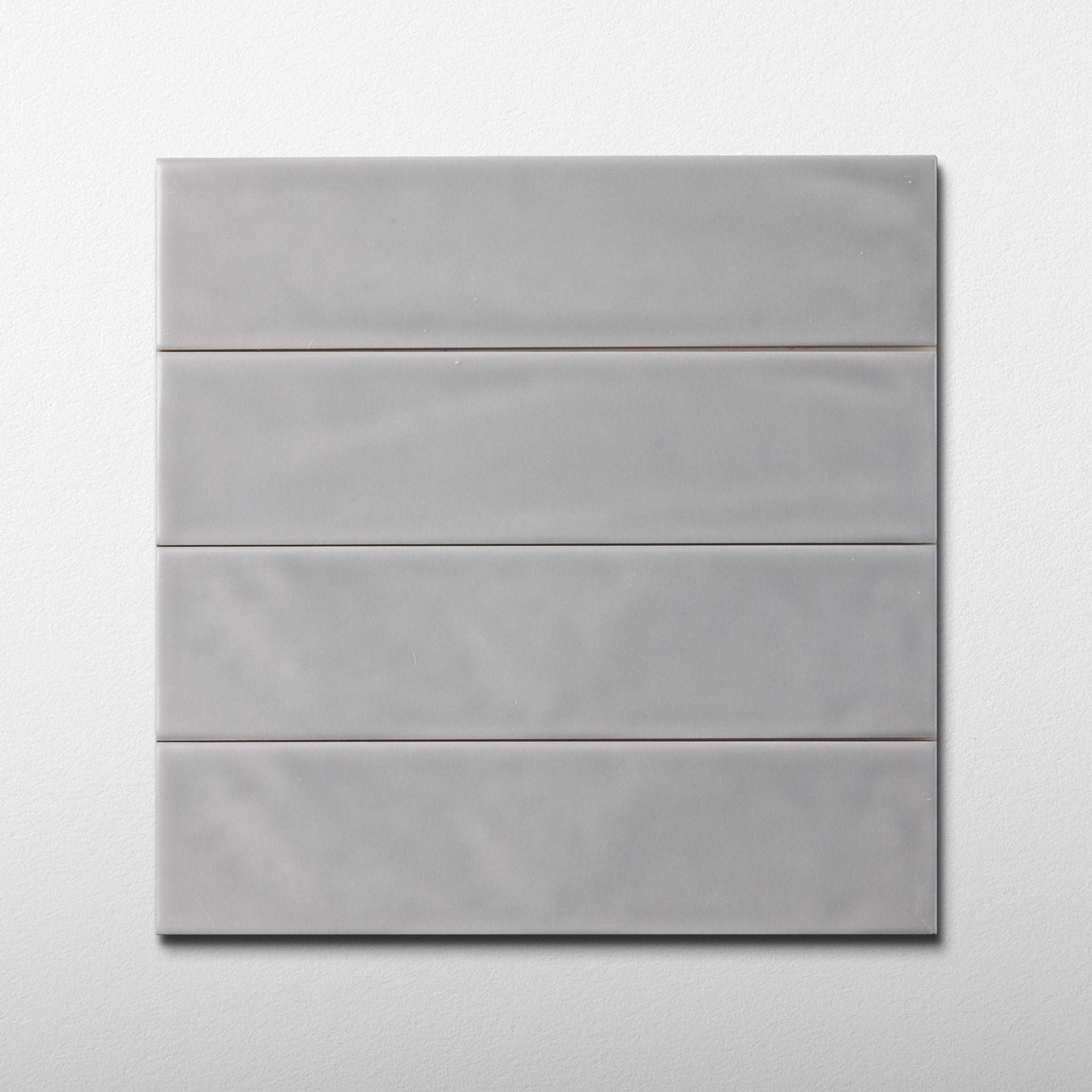 Handmade Brick 2x8 Grey Matte Undulated Subway Tile