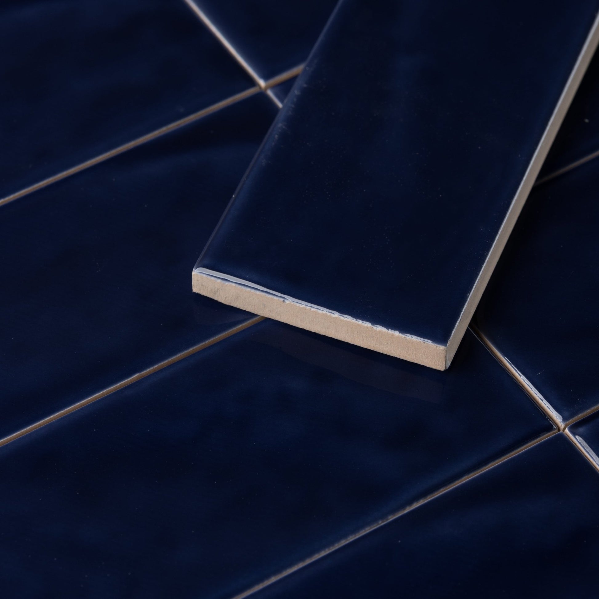 Handmade Brick Oxford Blue Glossy Subway Tile
