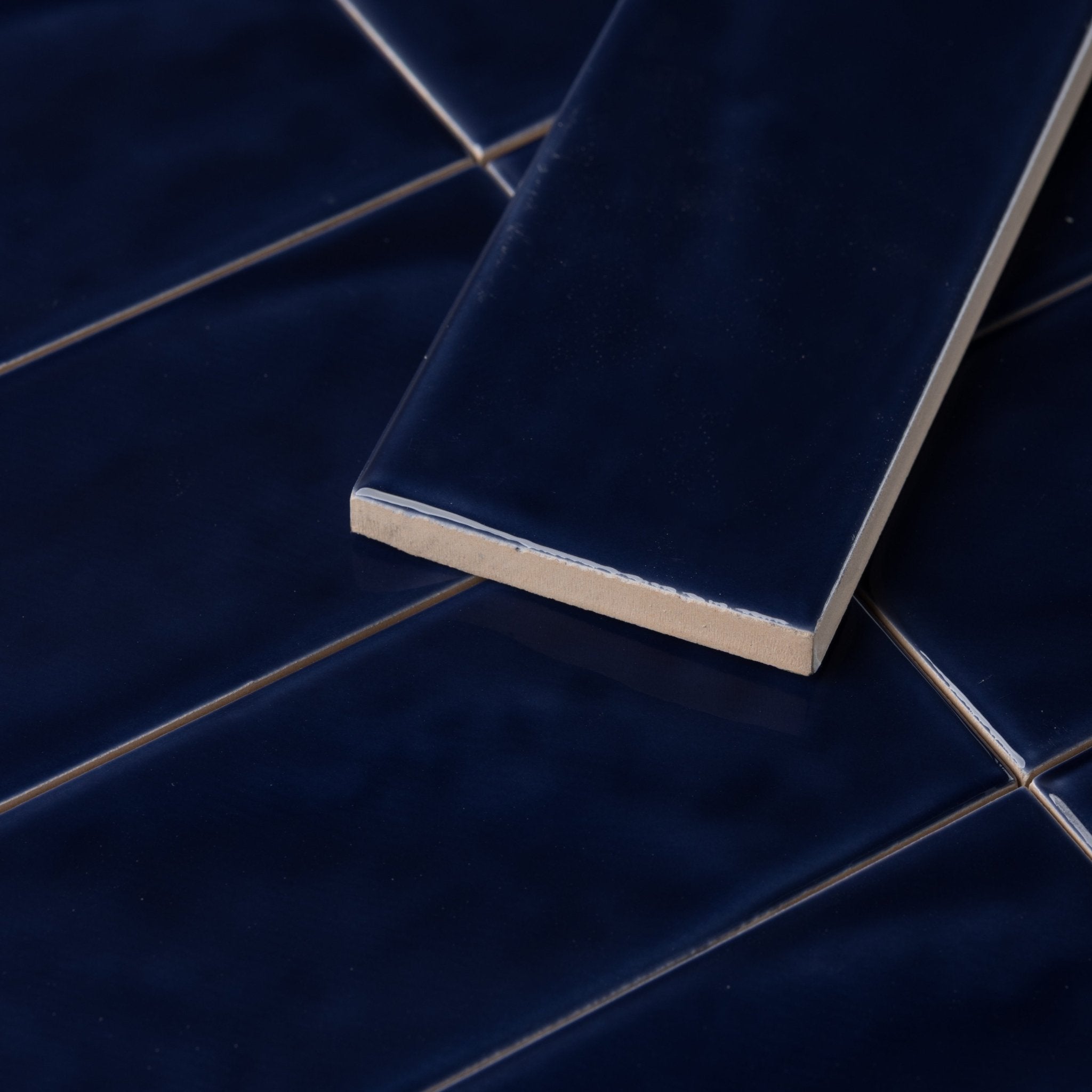 Handmade Brick Oxford Blue Glossy Subway Tile