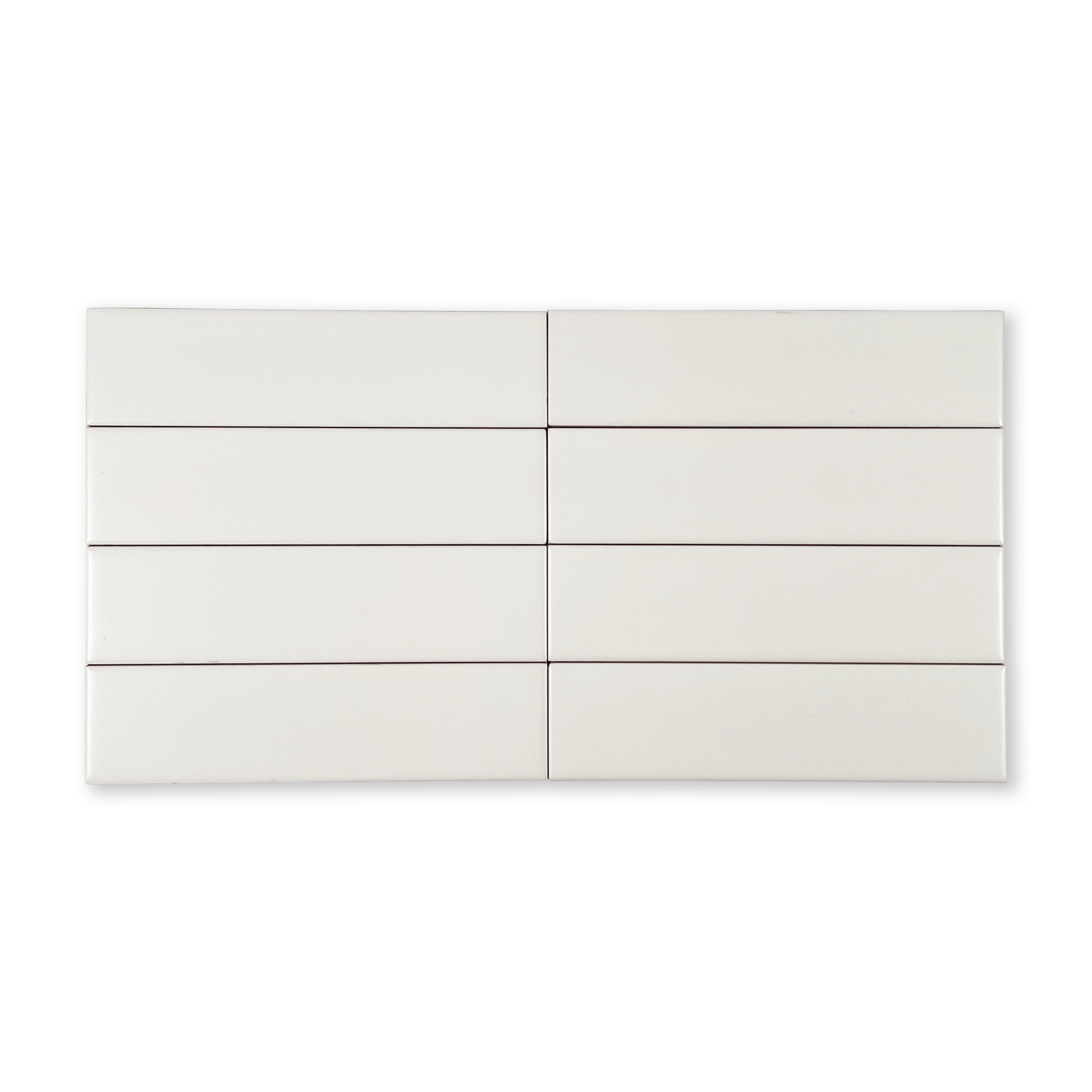 Handmade Brick 2x8 Snow White Matte Subway Tile - Lot of 143 Sq ft - Cemento Collection