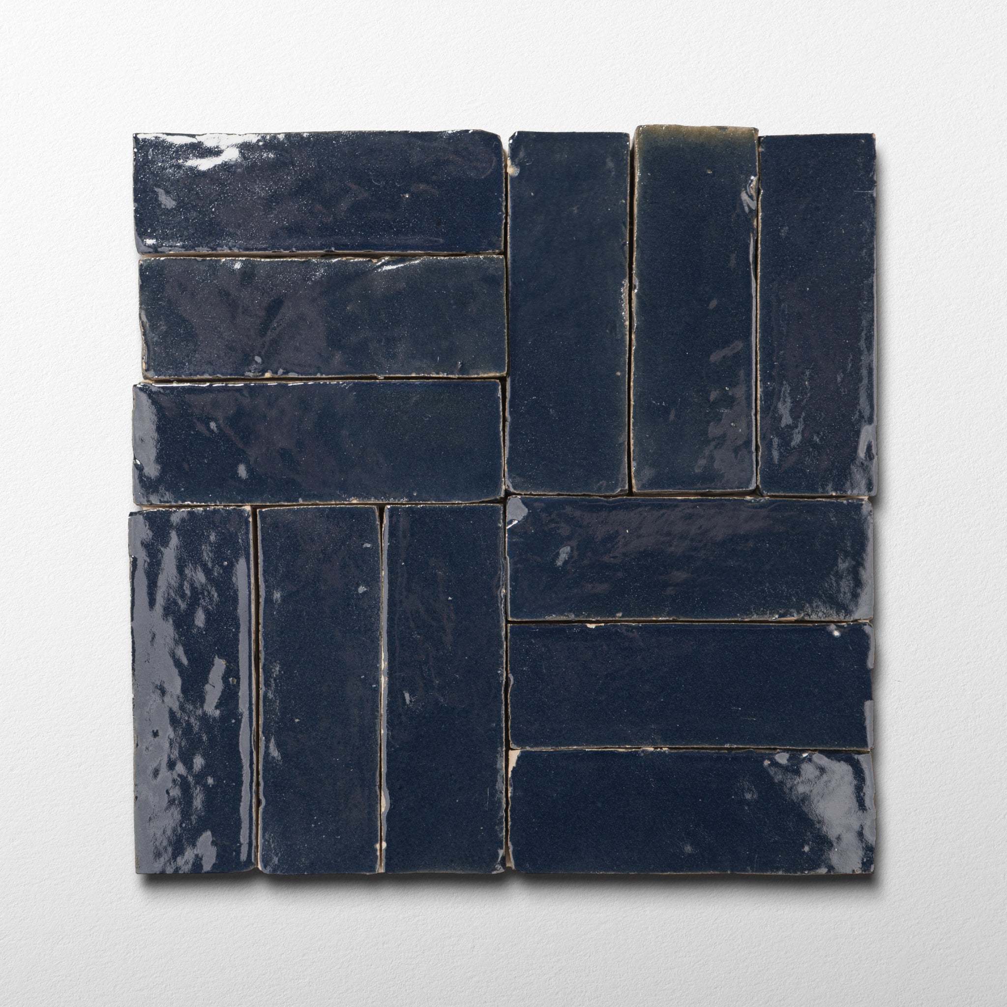 Handmade Moroccan Zellige 2x6 Amalfi Blue Bejmat Terracotta Tile