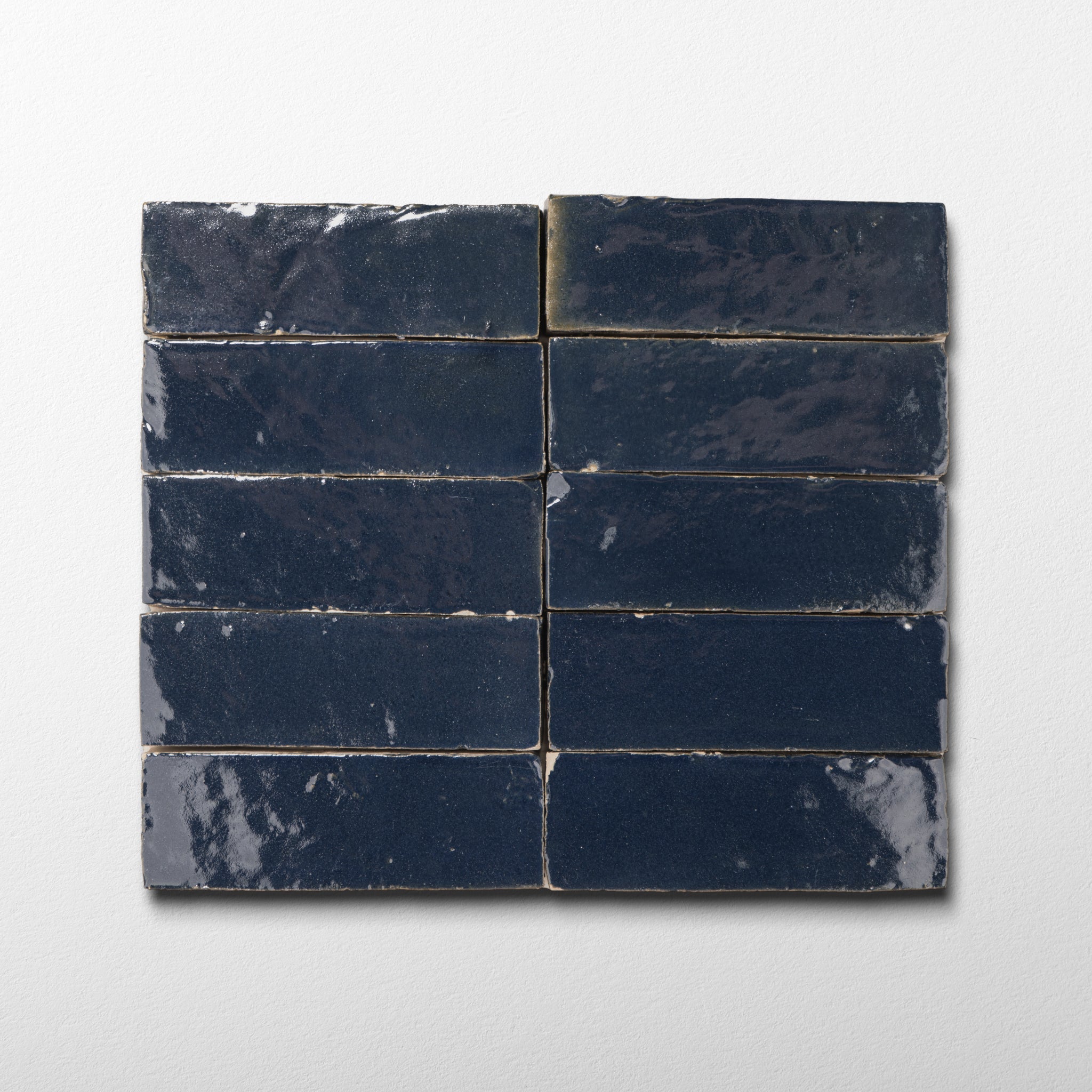 Handmade Moroccan Zellige 2x6 Amalfi Blue Terracotta Tile - Cemento Collection
