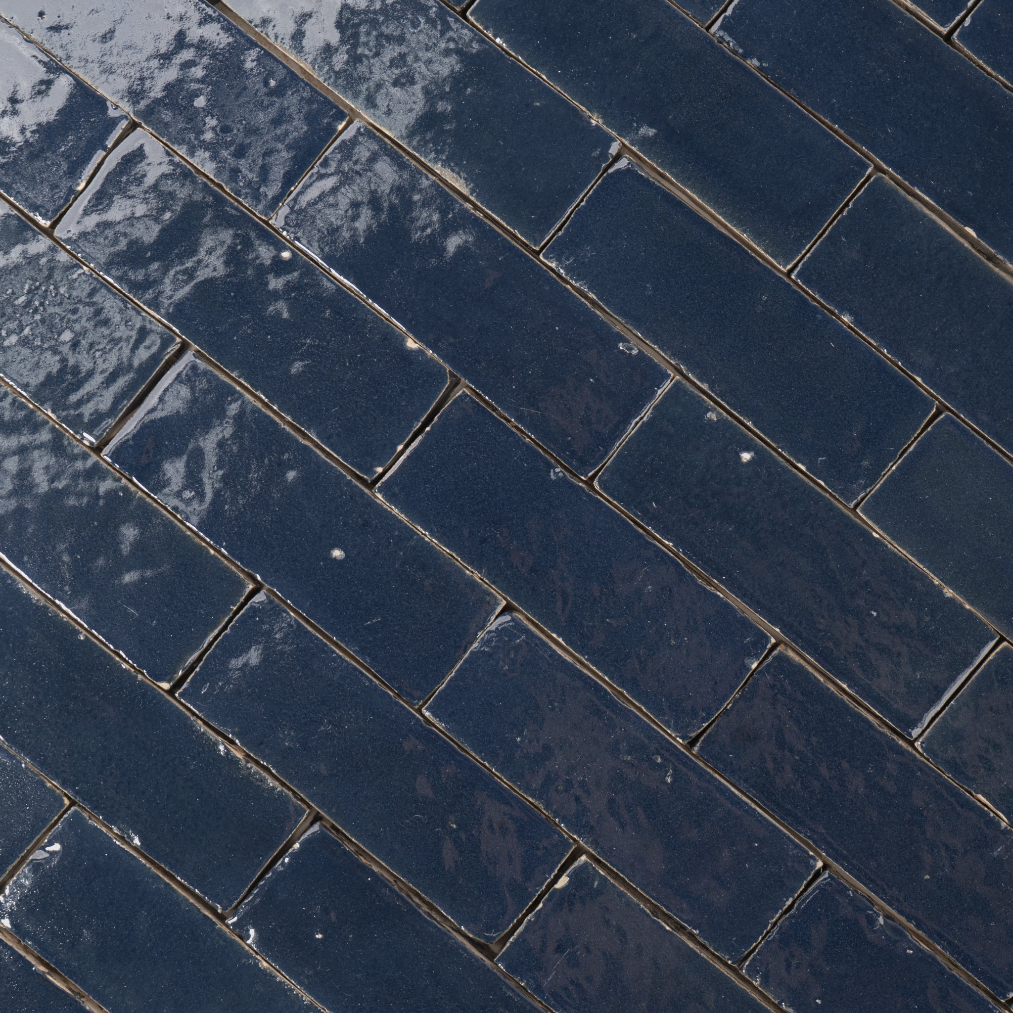 Handmade Moroccan Zellige 2x6 Amalfi Blue Bejmat Terracotta Tile