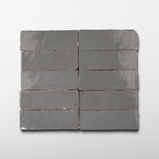 Handmade Moroccan Zellige 2x6 Armor grey Terracotta Tile - Cemento Collection