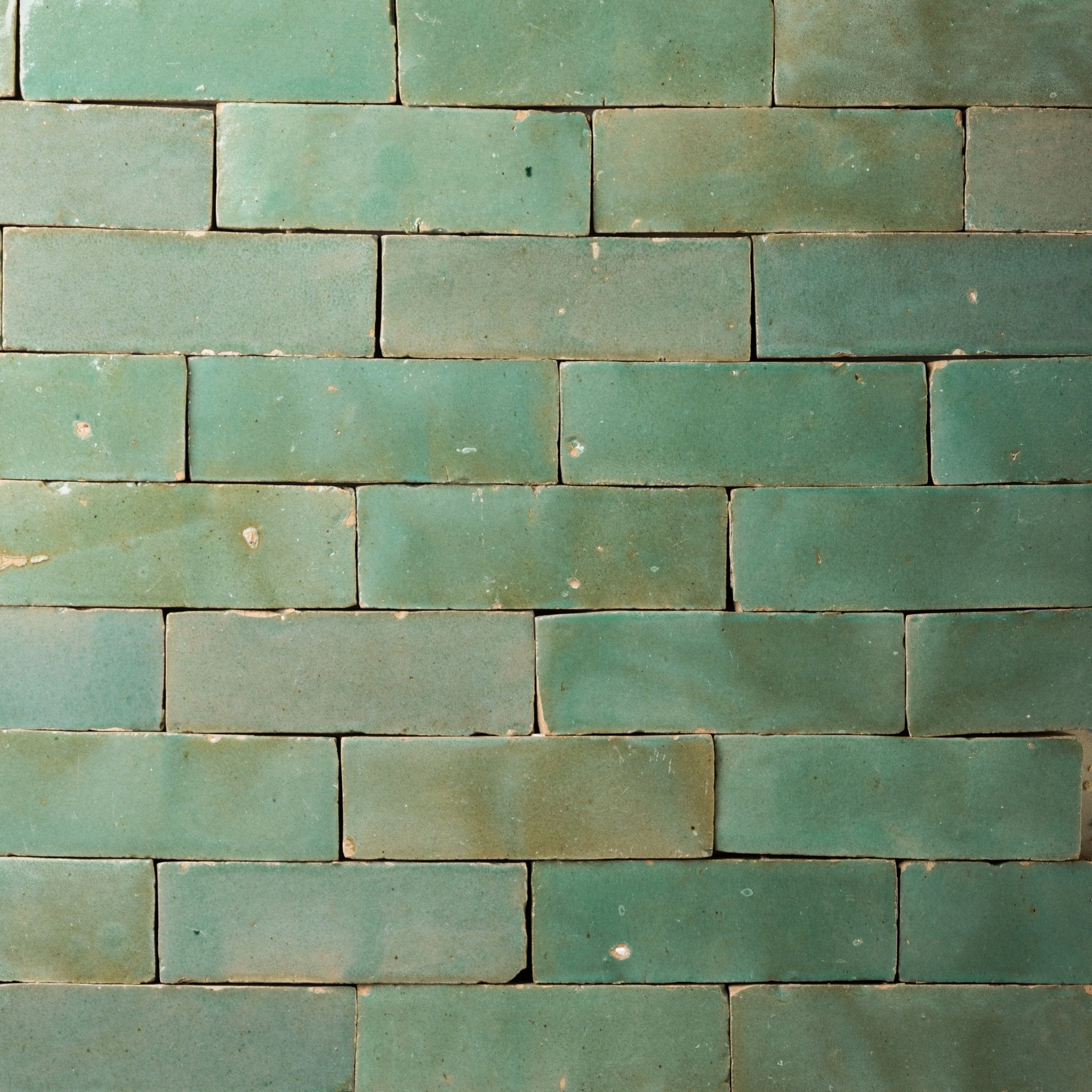 Handmade Moroccan Zellige 2x6 Asparagus Green Bejmat Terracotta Tile - Cemento Collection