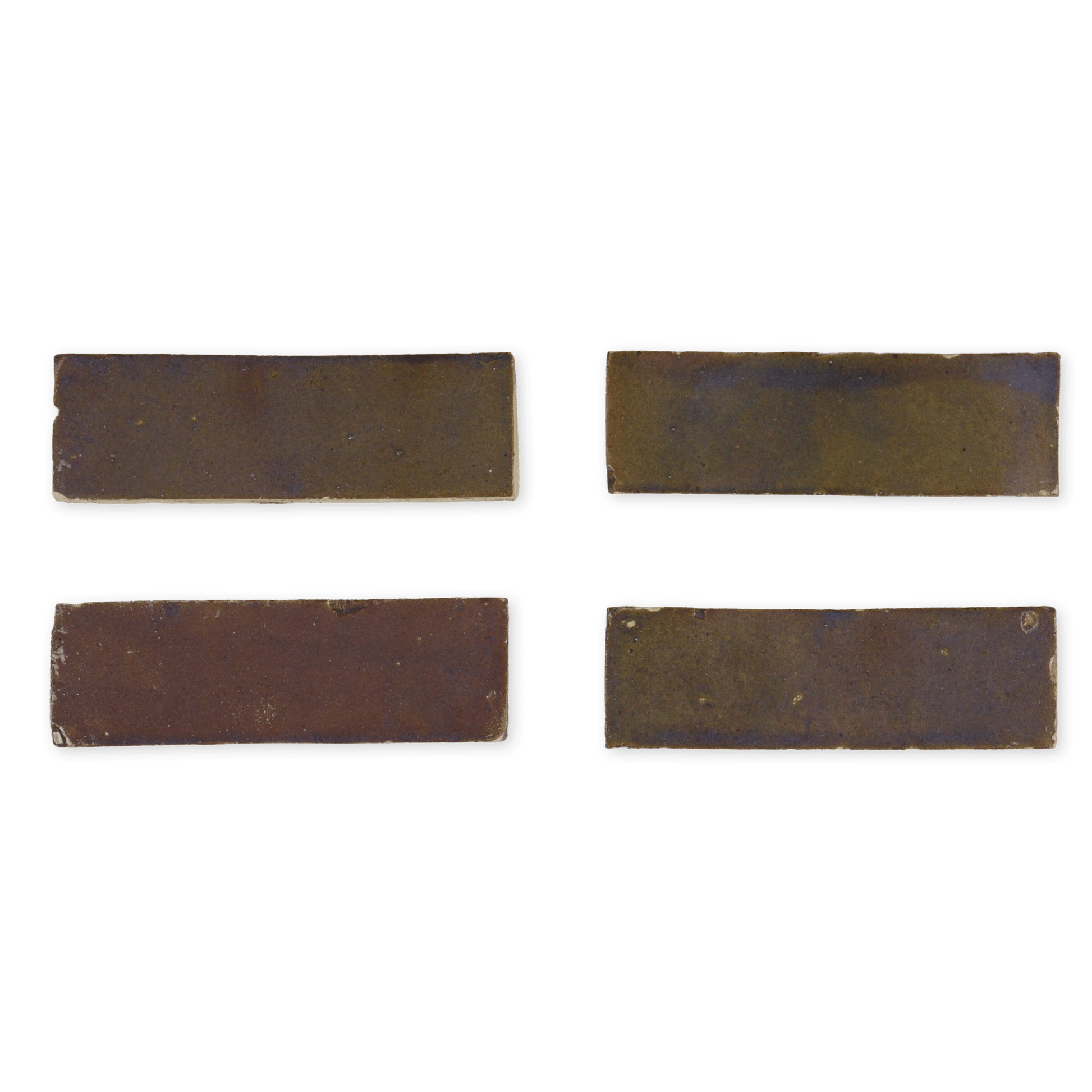 Handmade Moroccan Zellige 2x6 Aubergine Bejmat Terracotta Tile - Cemento Collection