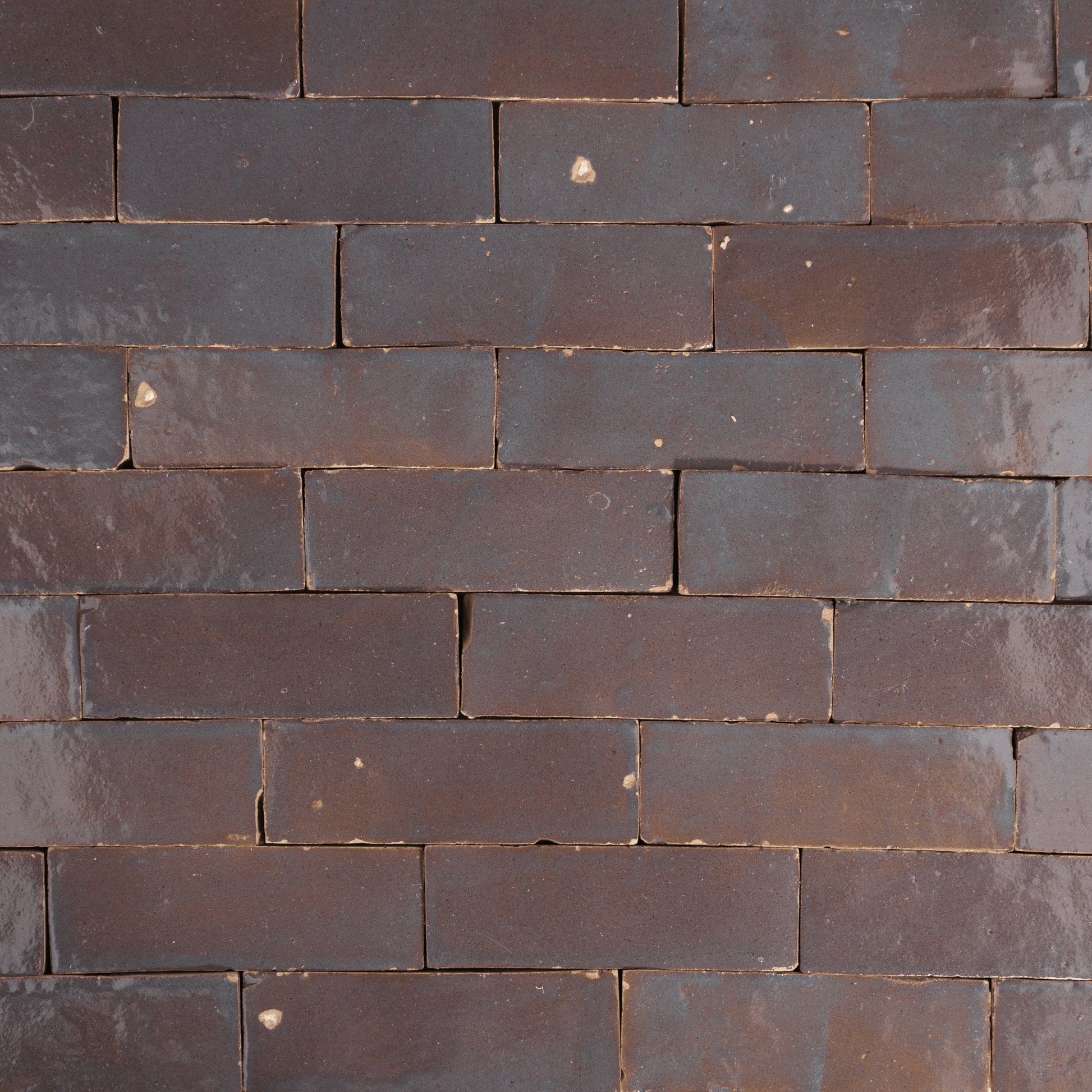 Handmade Moroccan Zellige 2x6 Aubergine Bejmat Terracotta Tile - Cemento Collection