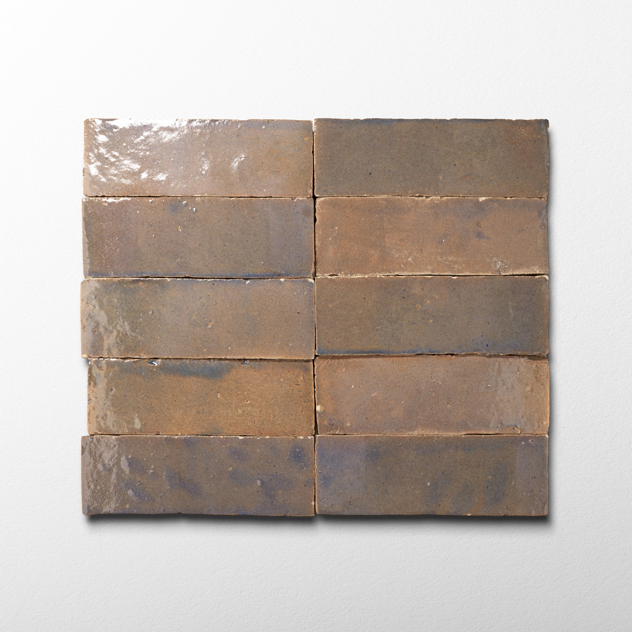 Handmade Moroccan Zellige 2x6 Aubergine Bejmat Terracotta Tile