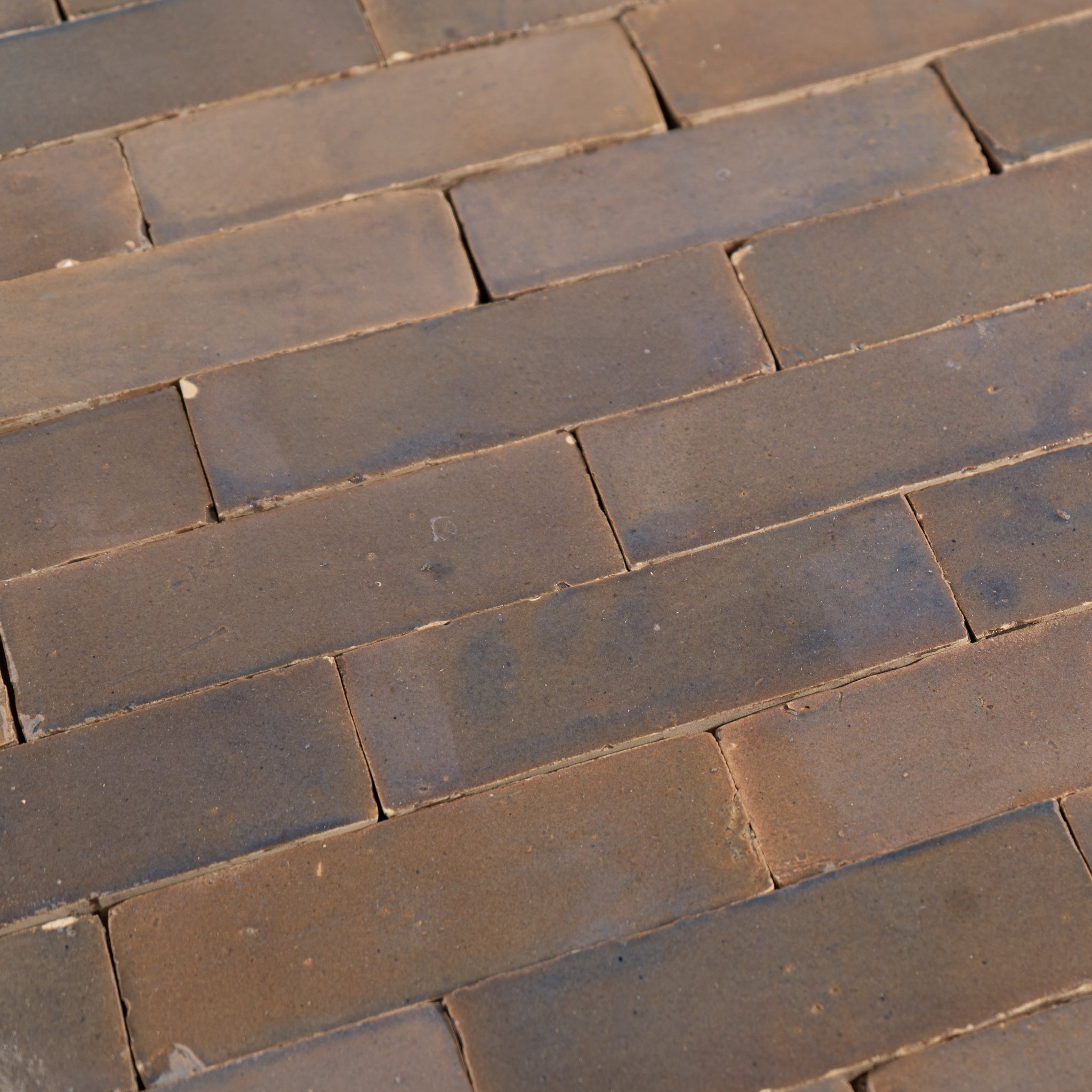 Handmade Moroccan Zellige 2x6 Aubergine Bejmat Terracotta Tile