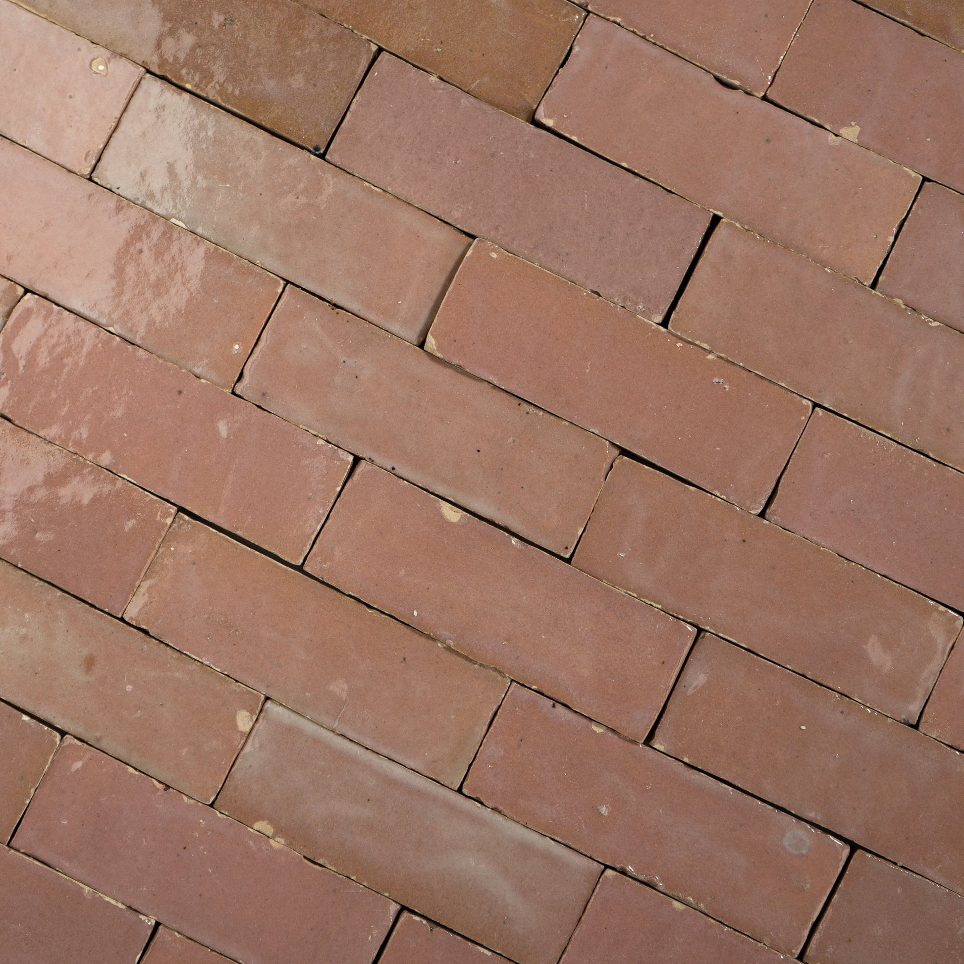 Handmade Moroccan Zellige 2x6 Bejmat Blush Pink Terracotta Tile - Cemento Collection