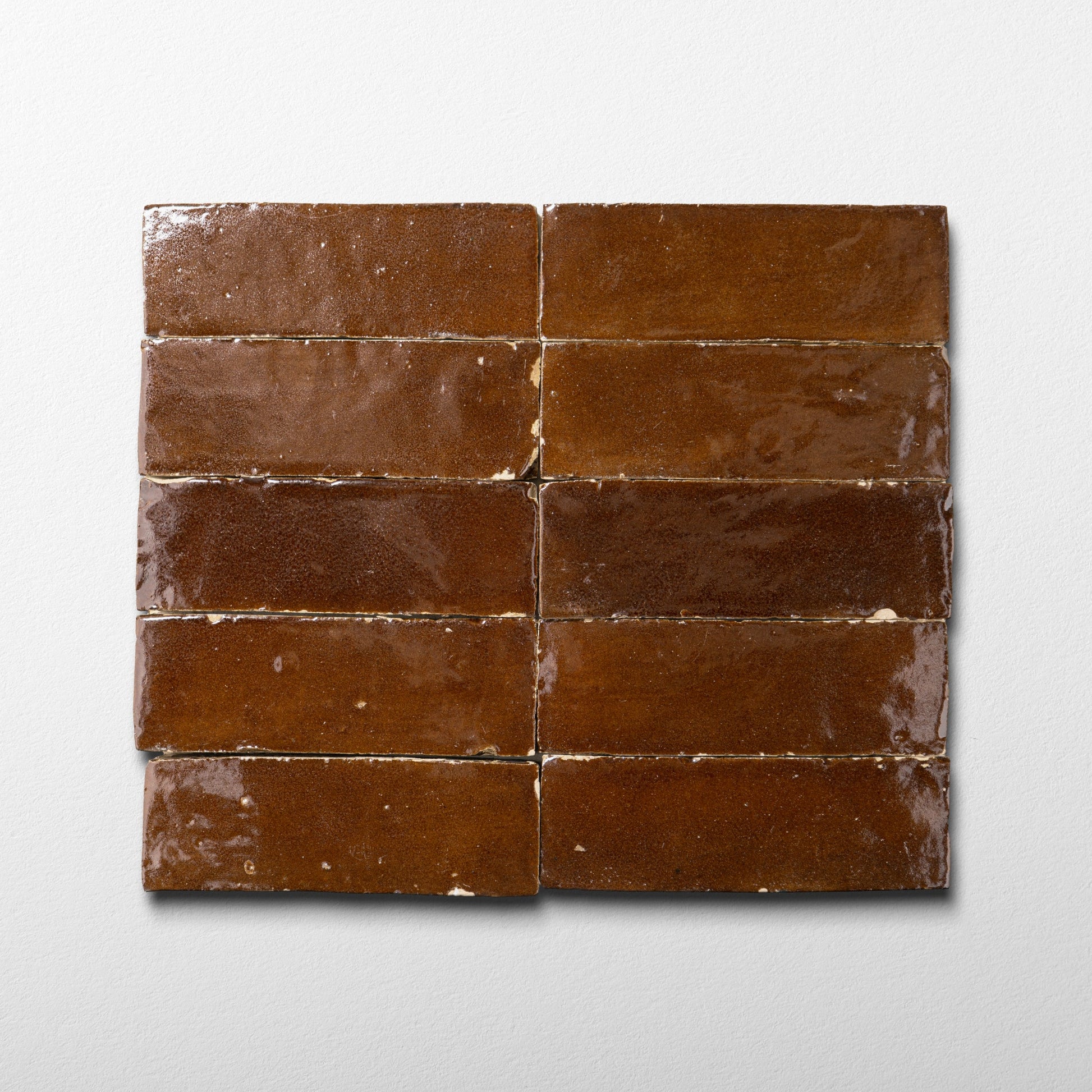 Handmade Moroccan Zellige 2x6 Chocolate brown Terracotta Tile - Cemento Collection