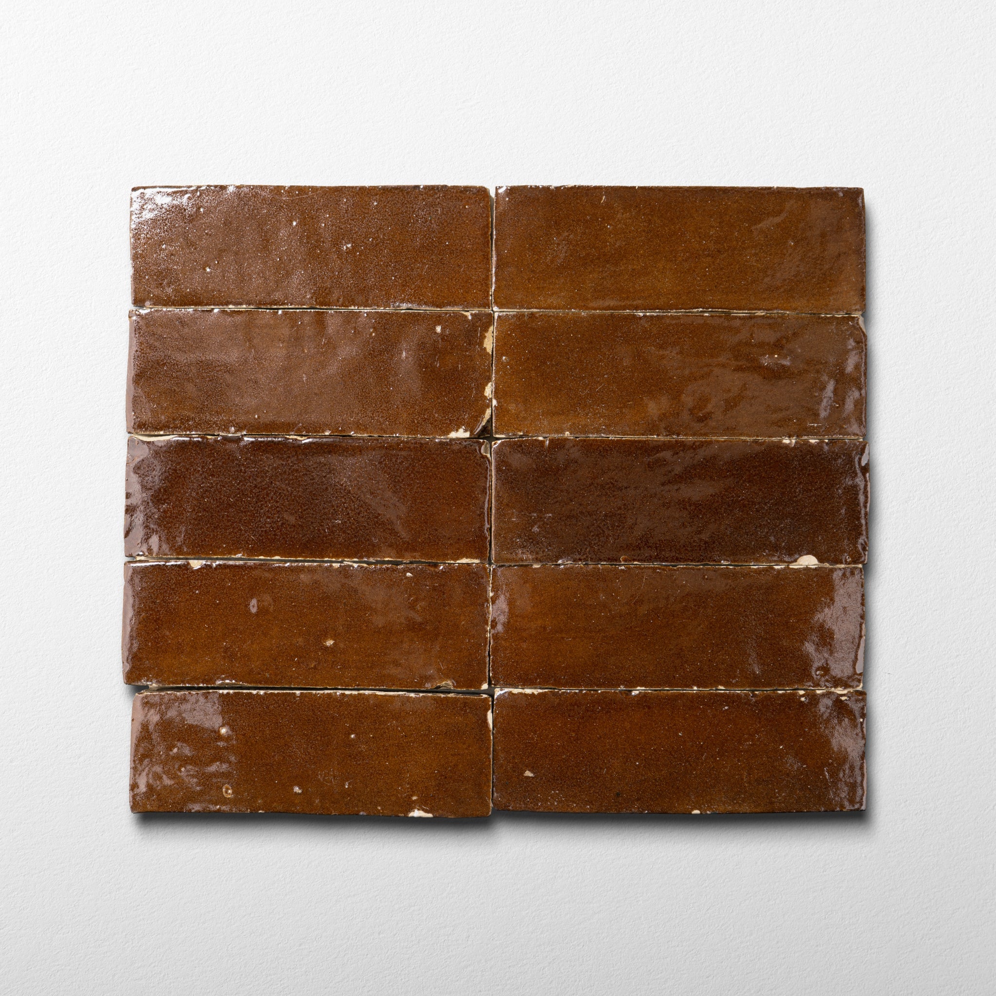 Handmade Moroccan Zellige 2x6 Chocolate brown Terracotta Tile - Cemento Collection
