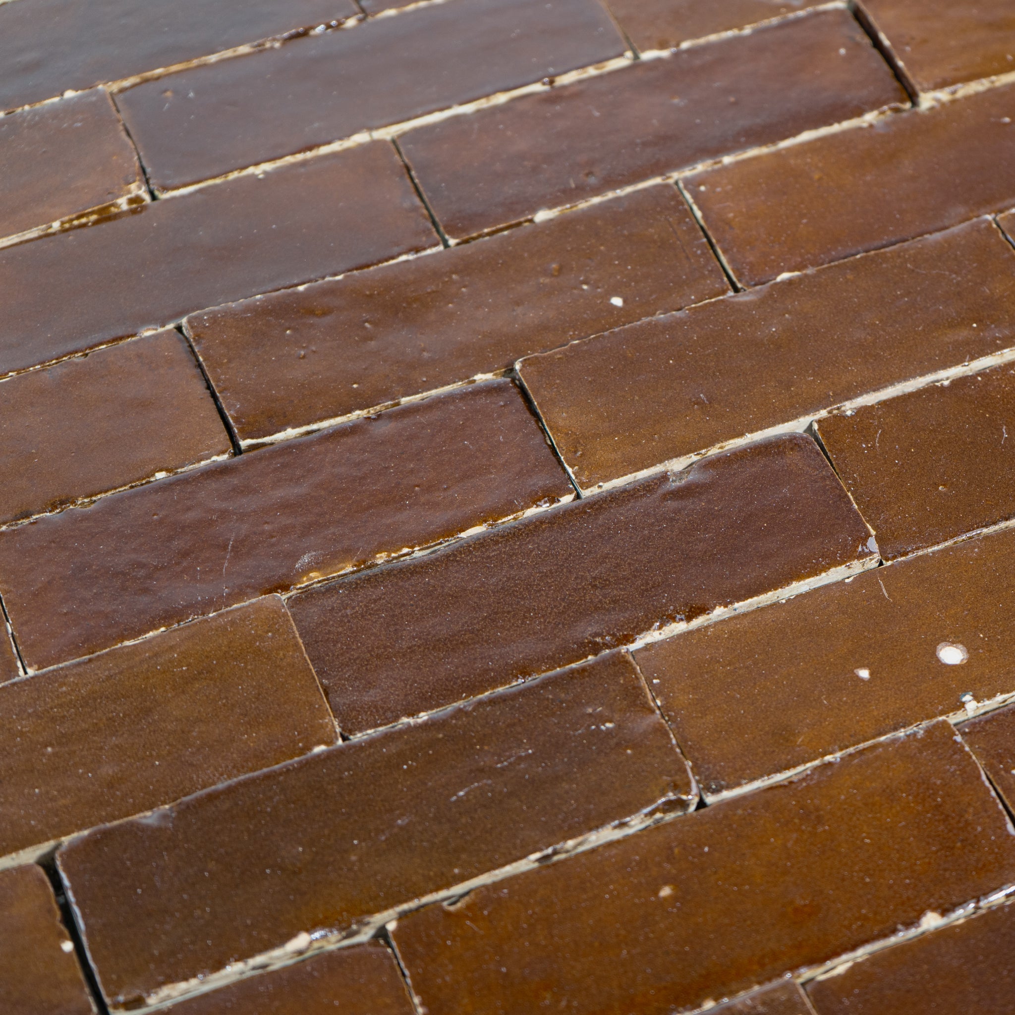 Handmade Moroccan Zellige 2x6 Bejmat Chocolate Brown Terracotta