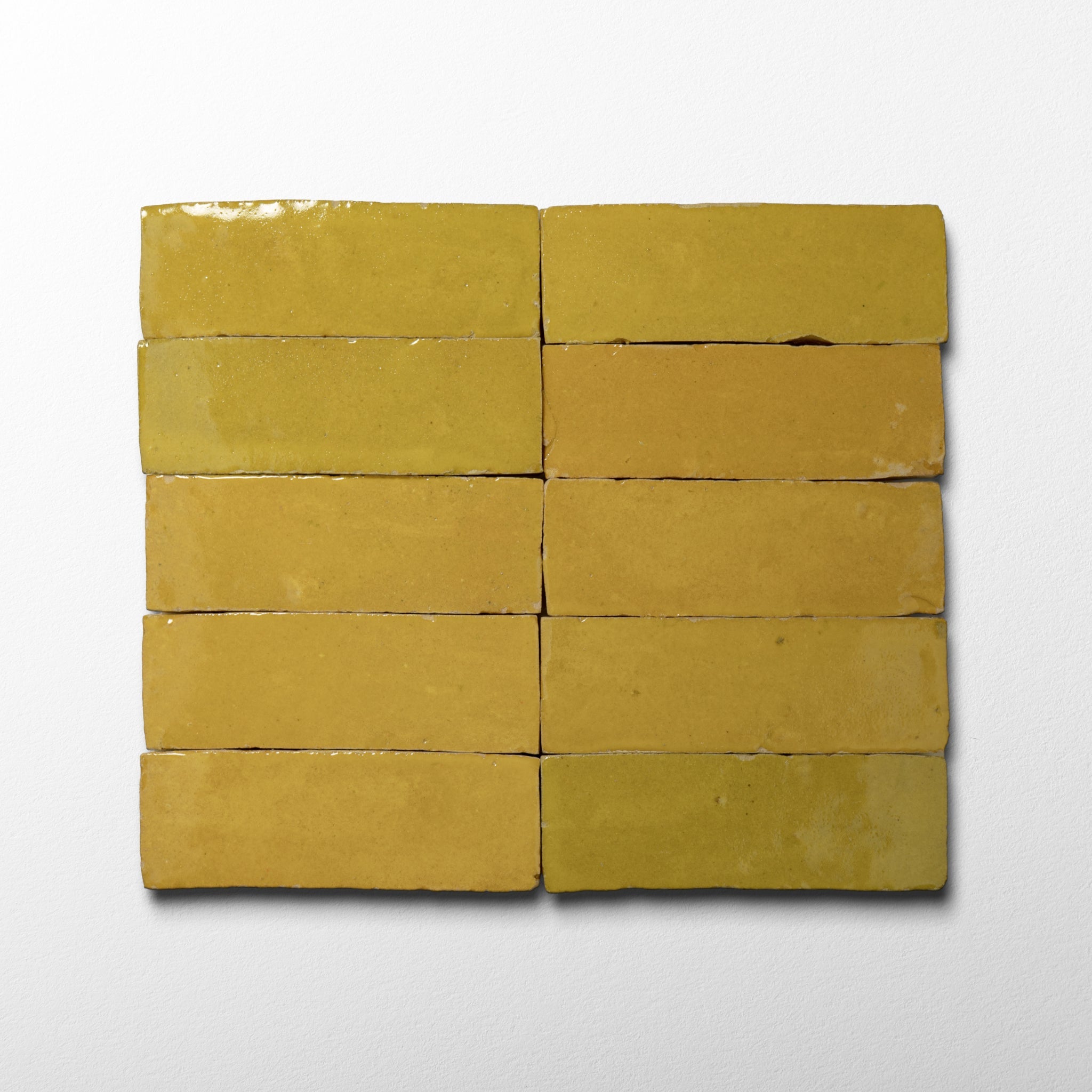 Handmade Moroccan Zellige 2x6 Citron yellow Terracotta Tile - Cemento Collection