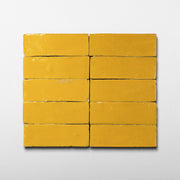 Handmade Moroccan Zellige 2x6 Citron Yellow Terracotta Tile