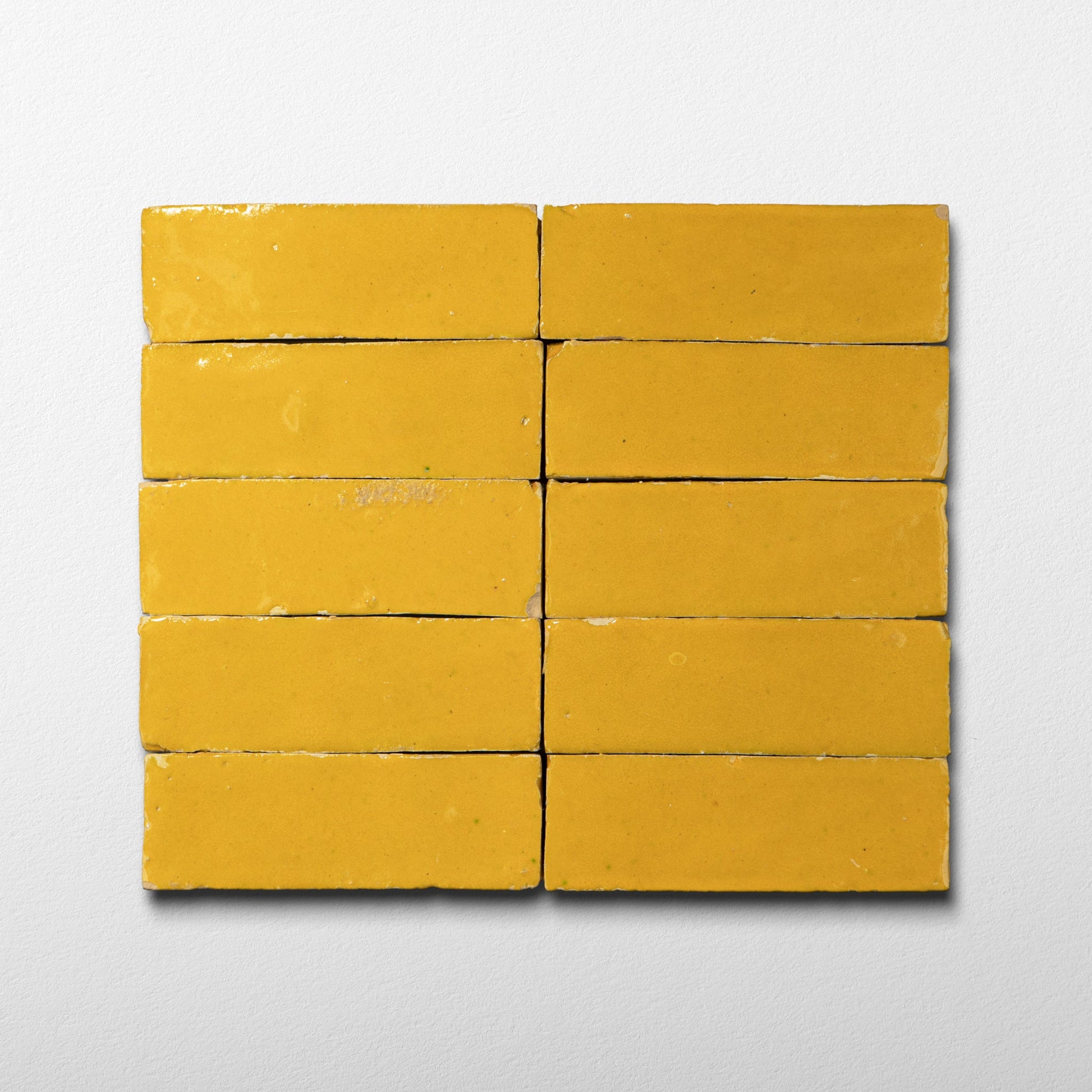 Handmade Moroccan Zellige 2x6 Citron Yellow Terracotta Tile