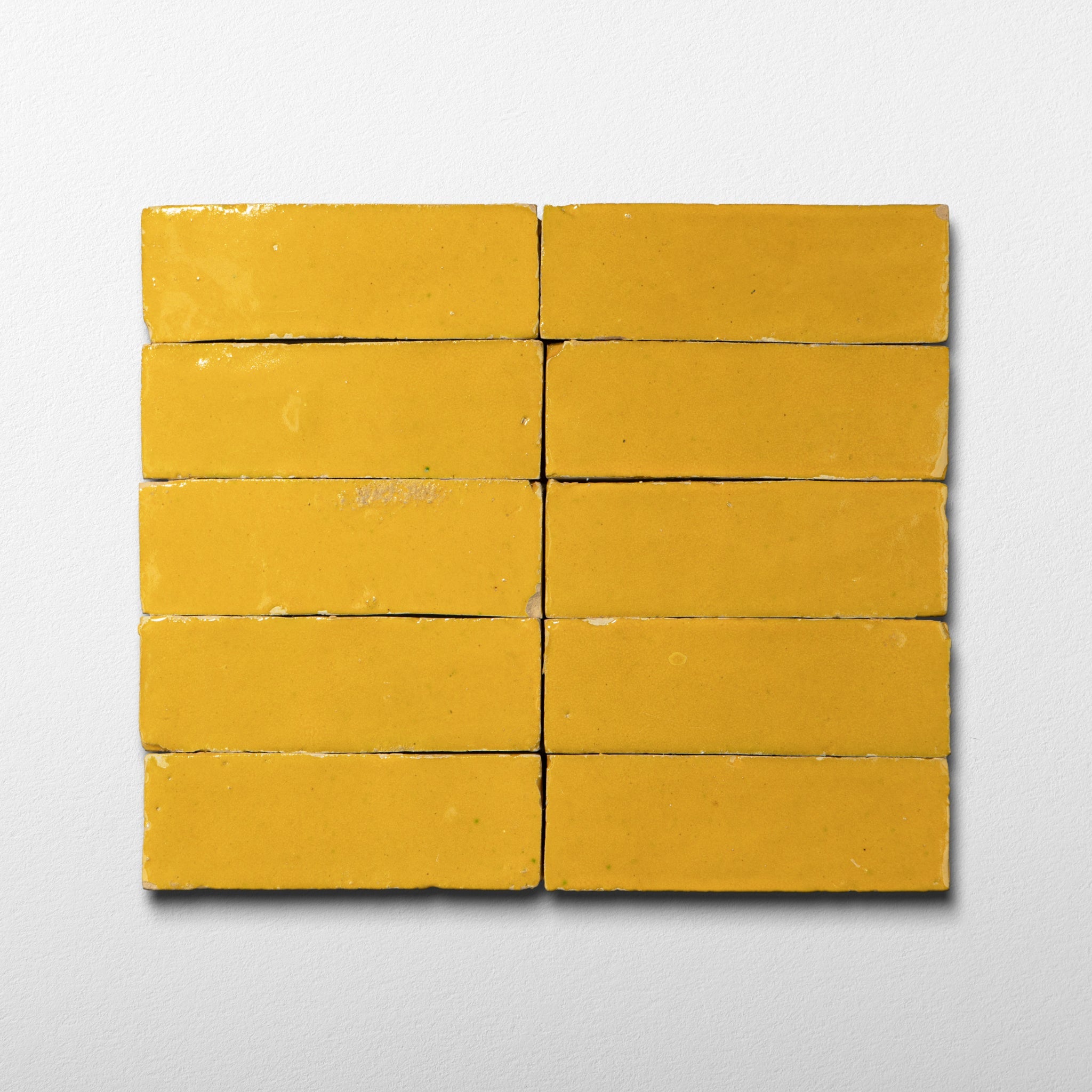 Handmade Moroccan Zellige 2x6 Citron Yellow Terracotta Tile