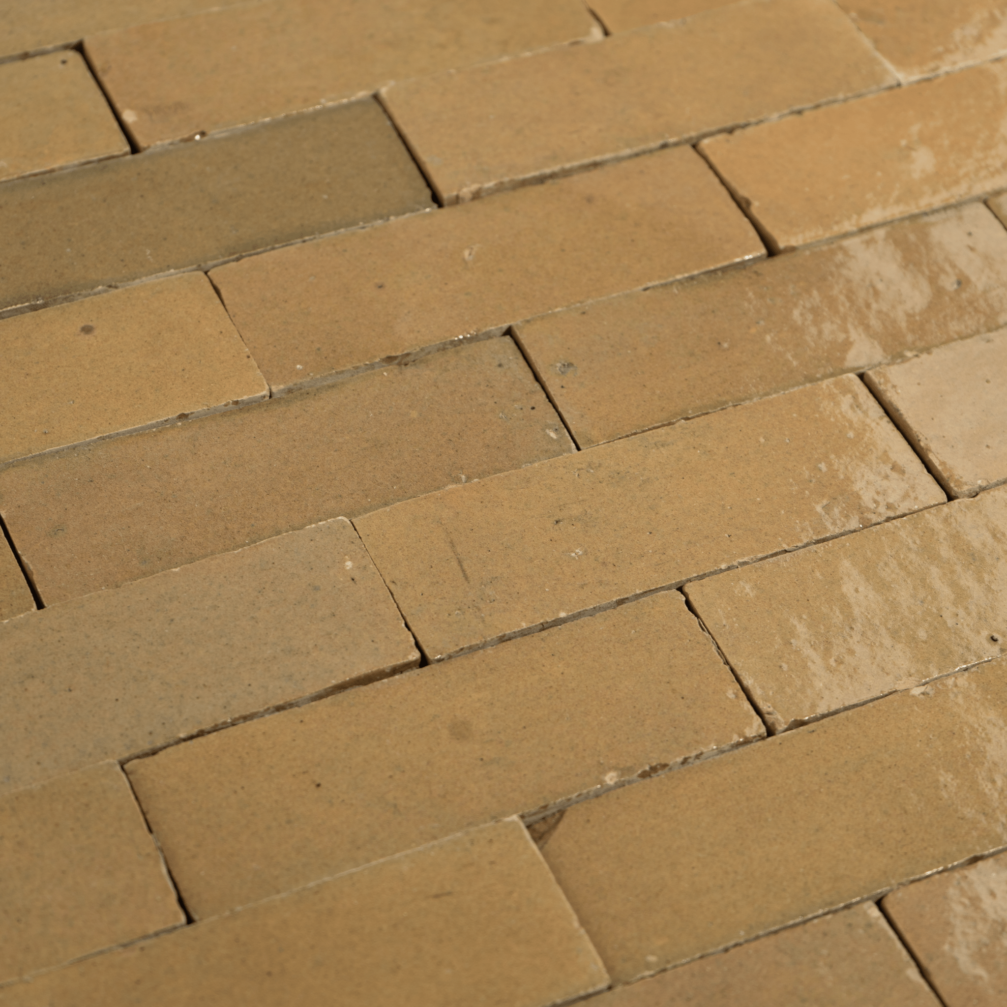 Handmade Moroccan Zellige 2x6 Bejmat Khaki Terracotta Tile - Cemento Collection