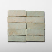 Handmade Moroccan Zellige 2x6 Belize Green Bejmat Terracotta Tile - Cemento Collection