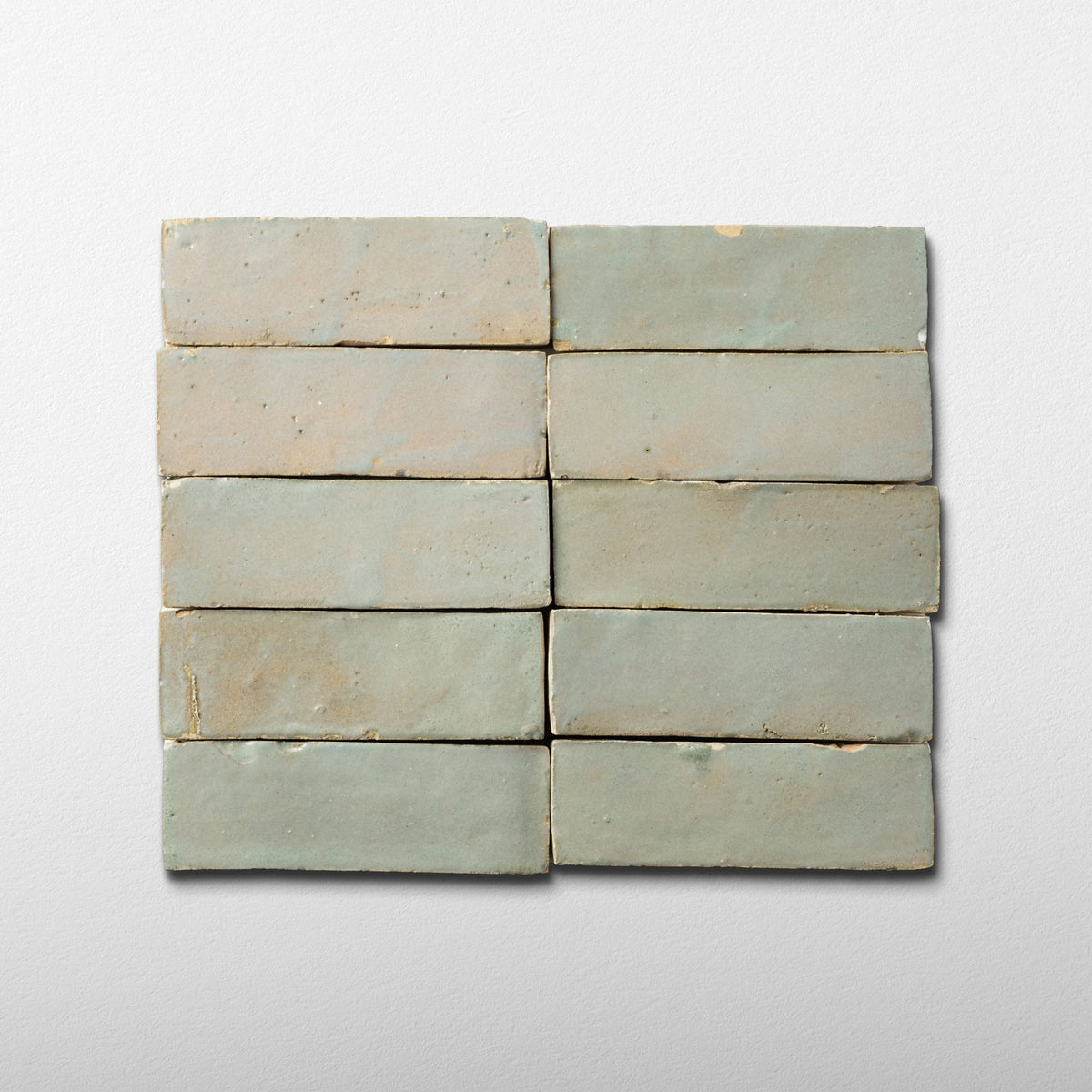 Handmade Moroccan Zellige 2x6 Belize Green Bejmat Terracotta Tile - Cemento Collection