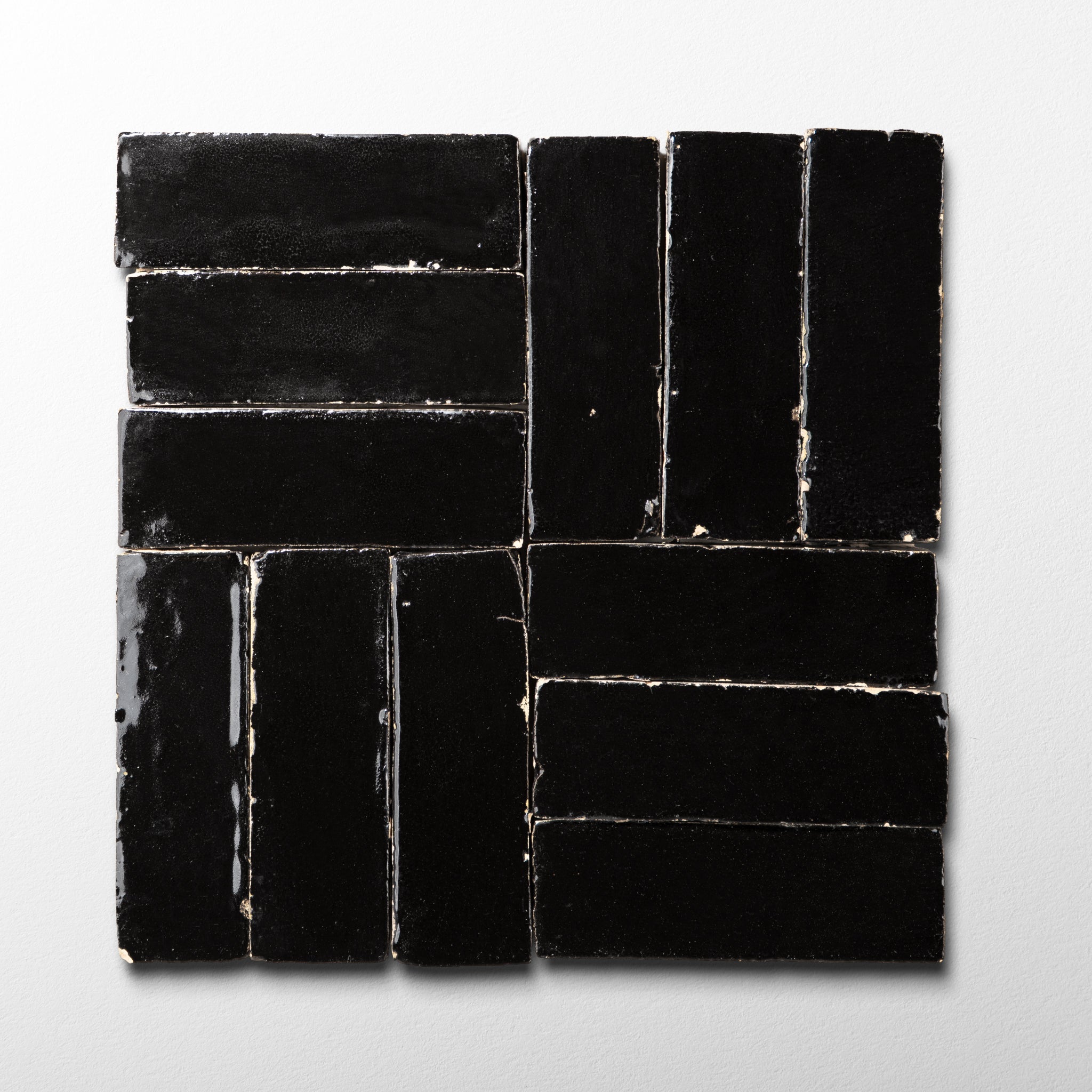 Black Zellige Tile 2x6 - Cemento Collection